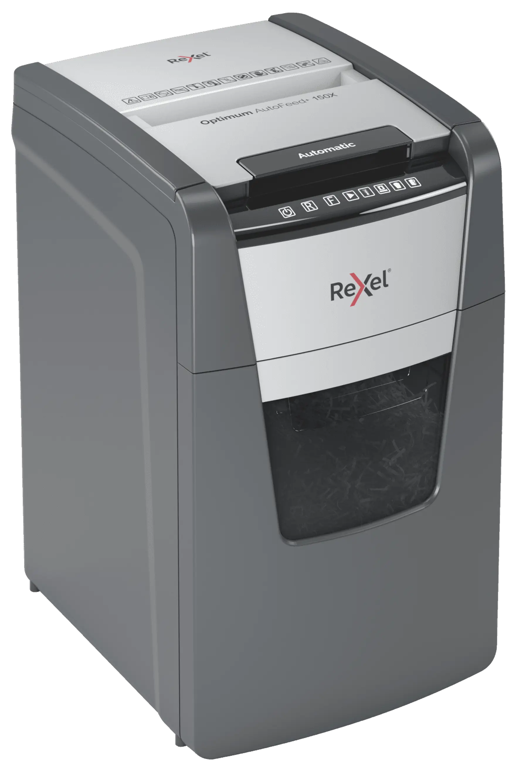 Rexel Optimum AutoFeed+ 150X Up to 150 Sheets P-4 44L Cross Cut Office Shredder