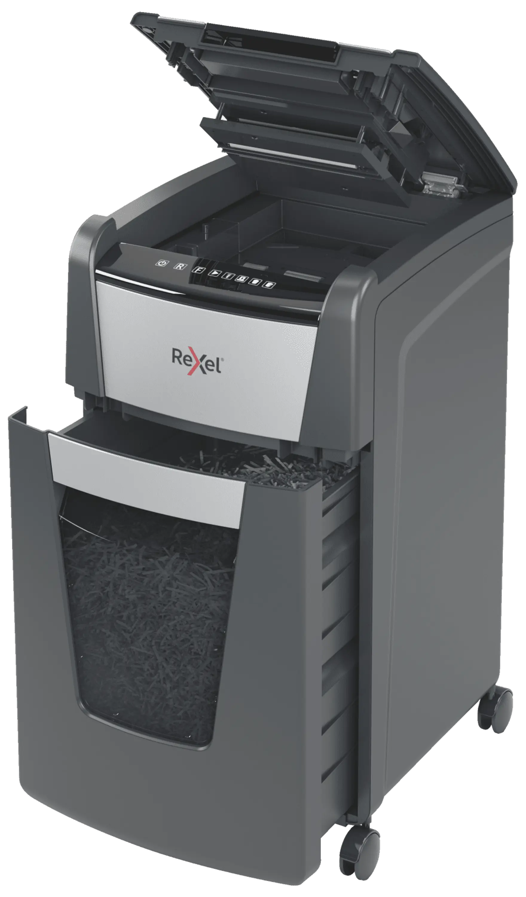 Rexel Optimum AutoFeed+ 225M Up to 225 Sheets P-5 60L Micro Cut Office Shredder