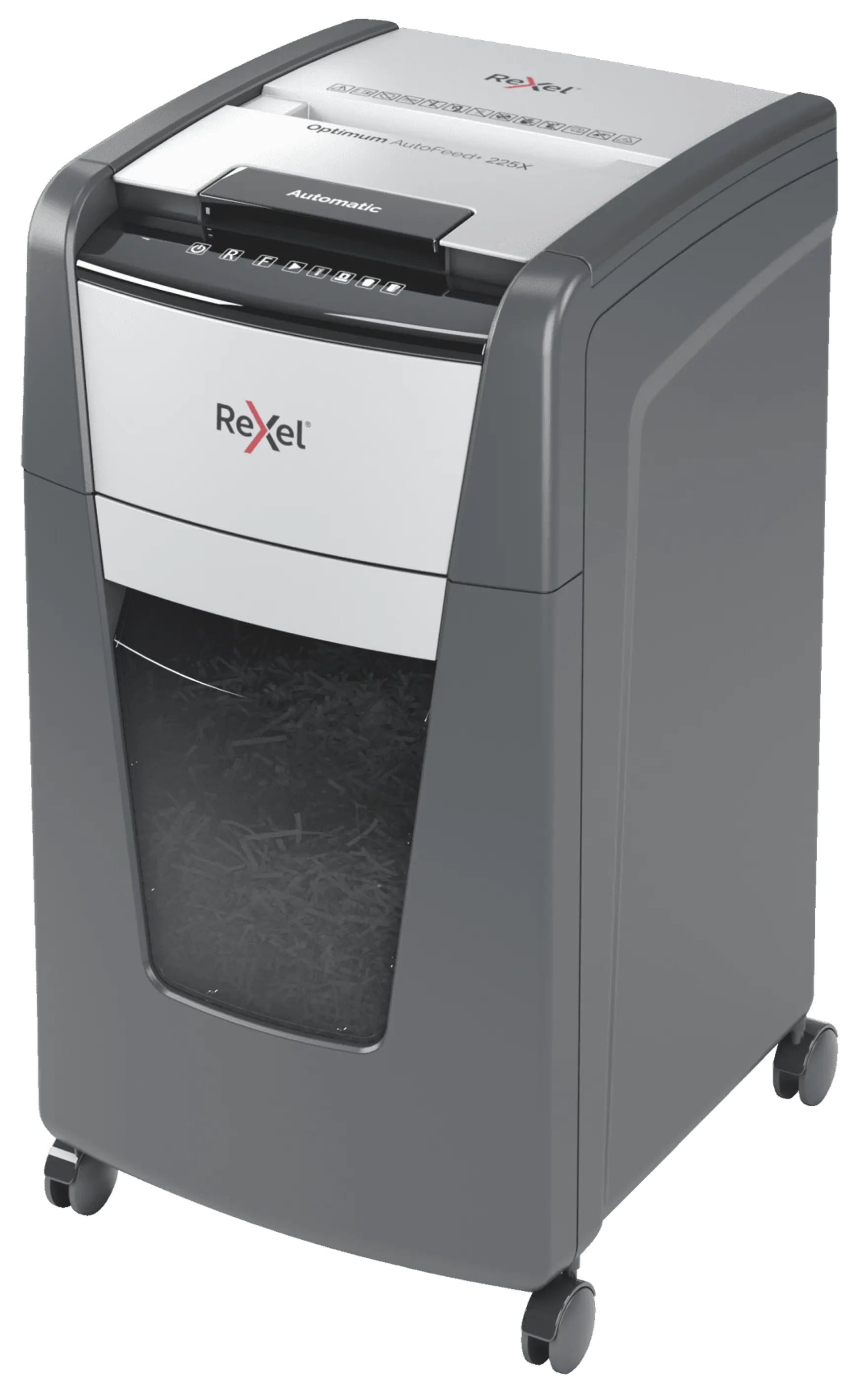 Rexel Optimum AutoFeed+ 225X Up to 225 Sheets P-4 60L Cross Cut Office Shredder