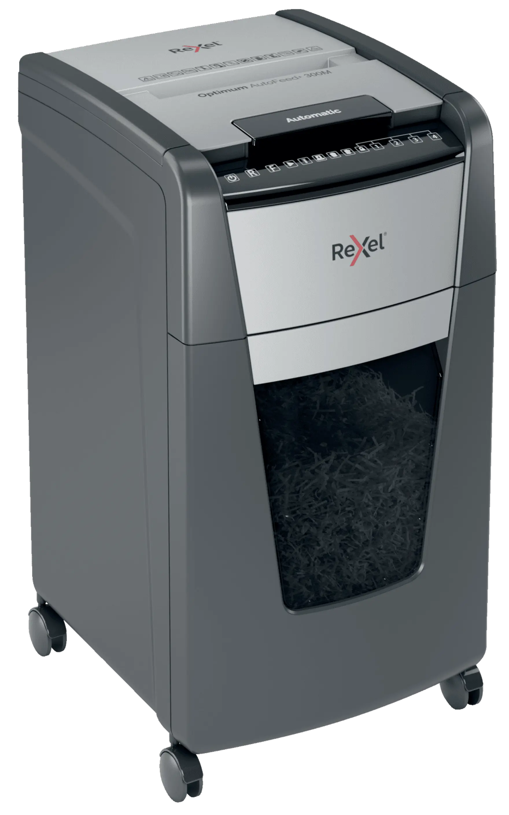 Rexel Optimum AutoFeed+ 300M Up to 300 Sheets P-5 60L Micro Cut Office Shredder