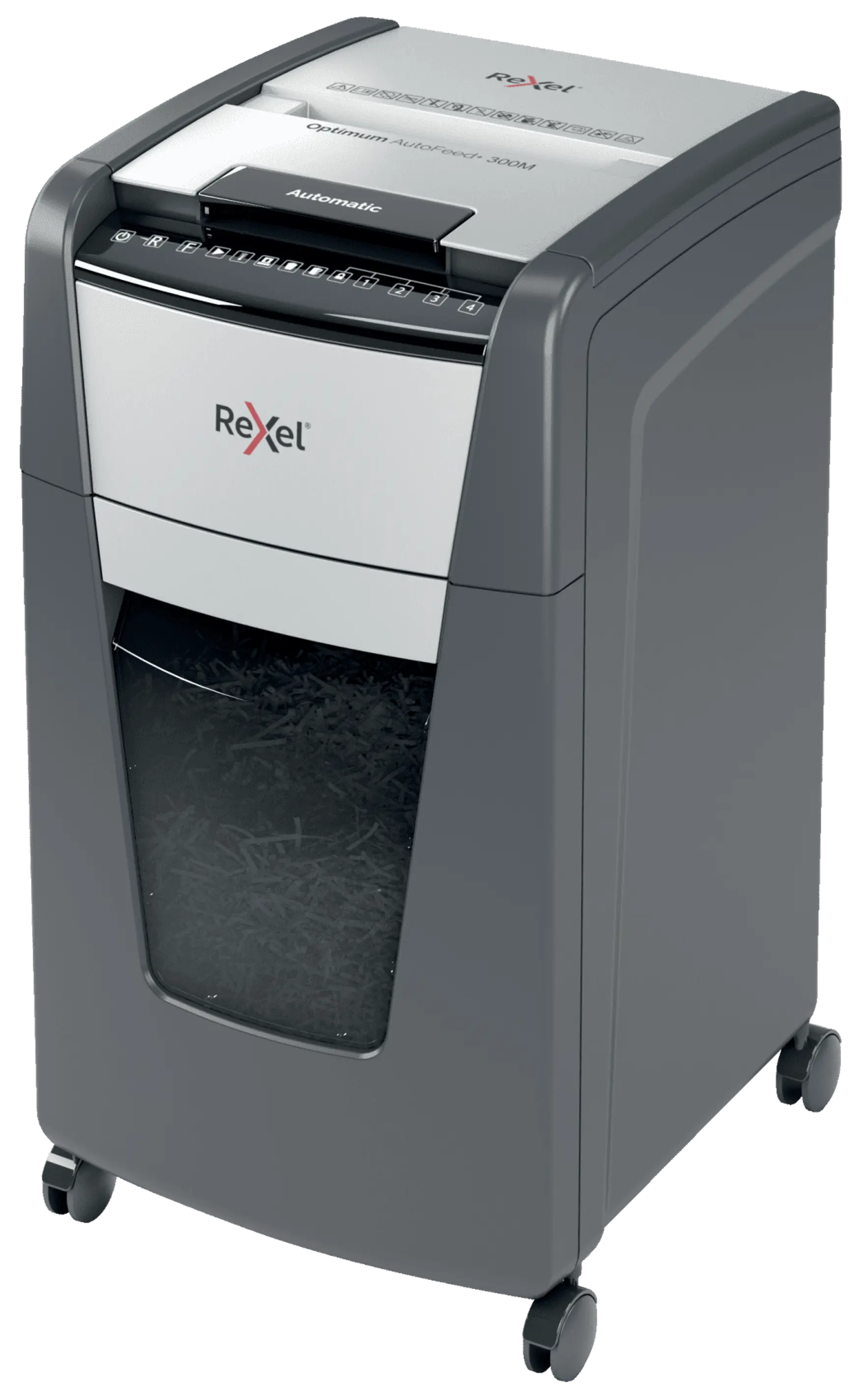 Rexel Optimum AutoFeed+ 300M Up to 300 Sheets P-5 60L Micro Cut Office Shredder