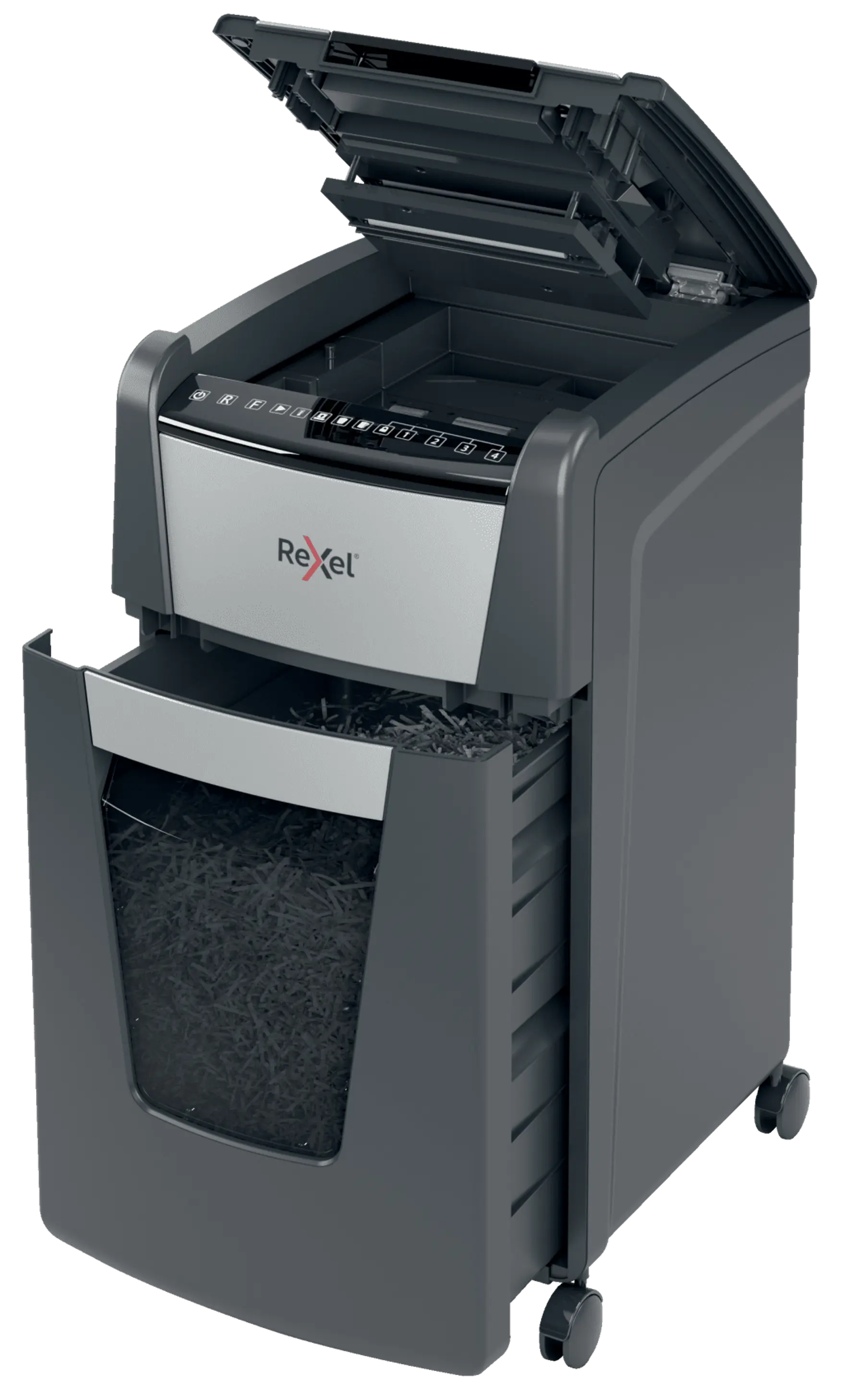 Rexel Optimum AutoFeed+ 300M Up to 300 Sheets P-5 60L Micro Cut Office Shredder