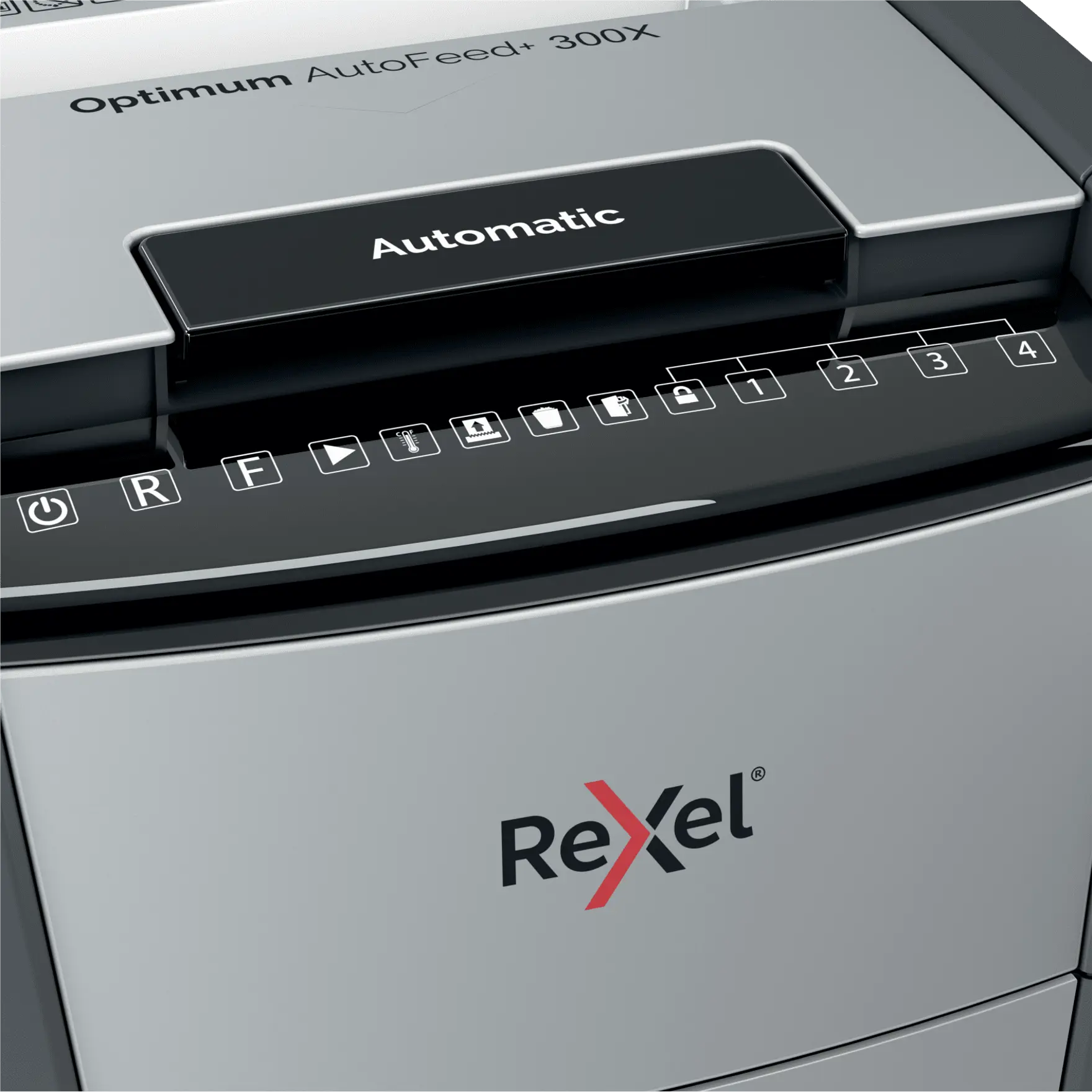 Rexel Optimum AutoFeed+ 300X Up to 300 Sheets P-4 60L Cross Cut Office Shredder