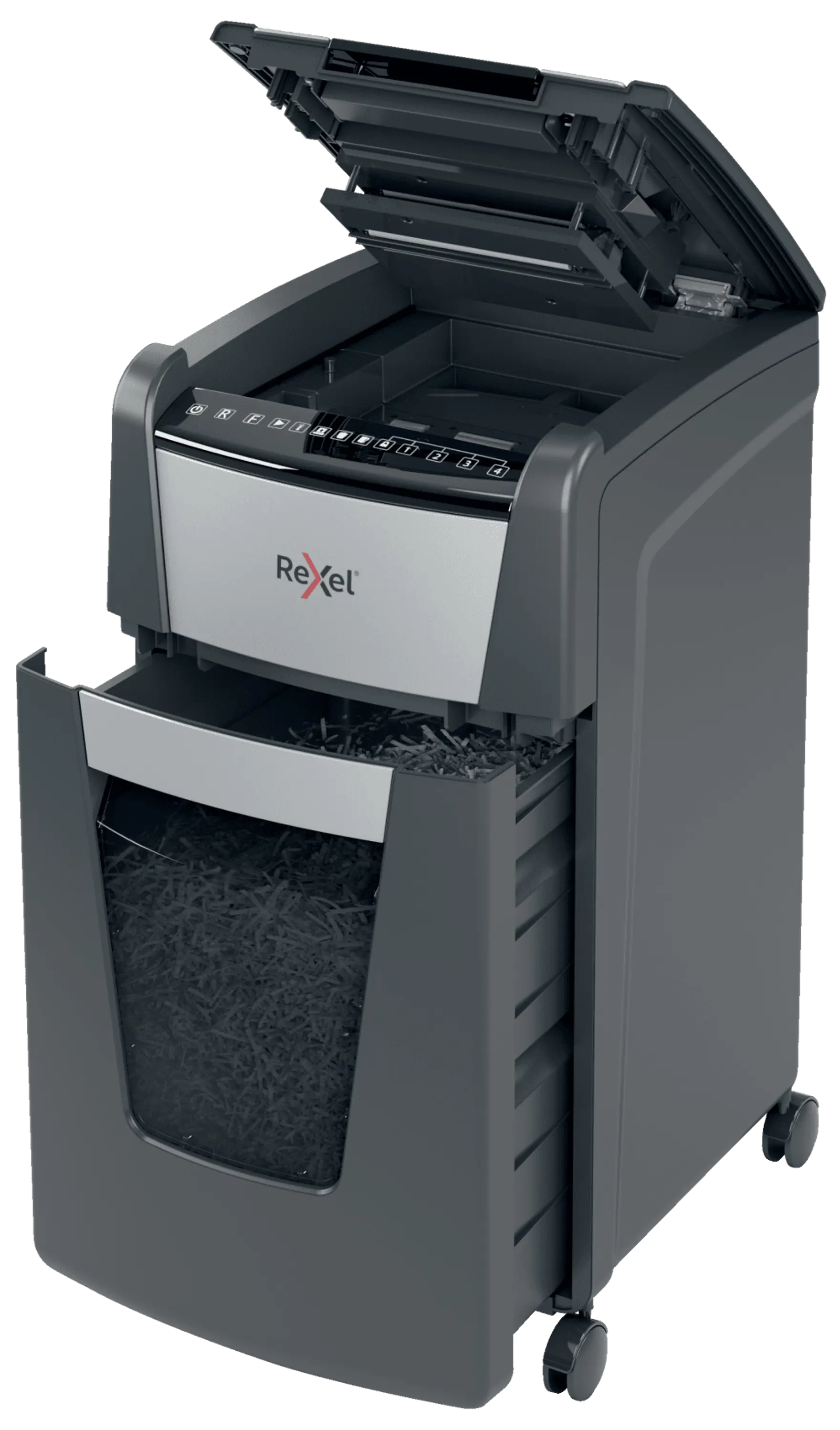 Rexel Optimum AutoFeed+ 300X Up to 300 Sheets P-4 60L Cross Cut Office Shredder