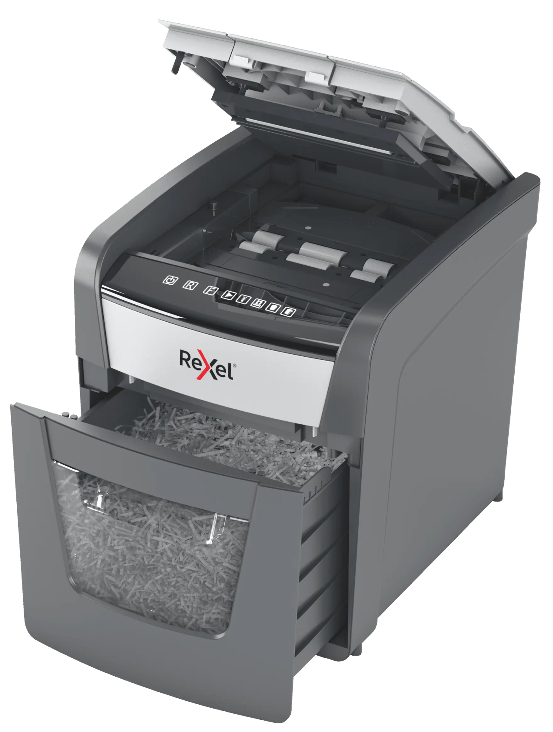 Rexel Optimum AutoFeed+ 50X Up to 50 Sheets P-4 20L Cross Cut Office Shredder