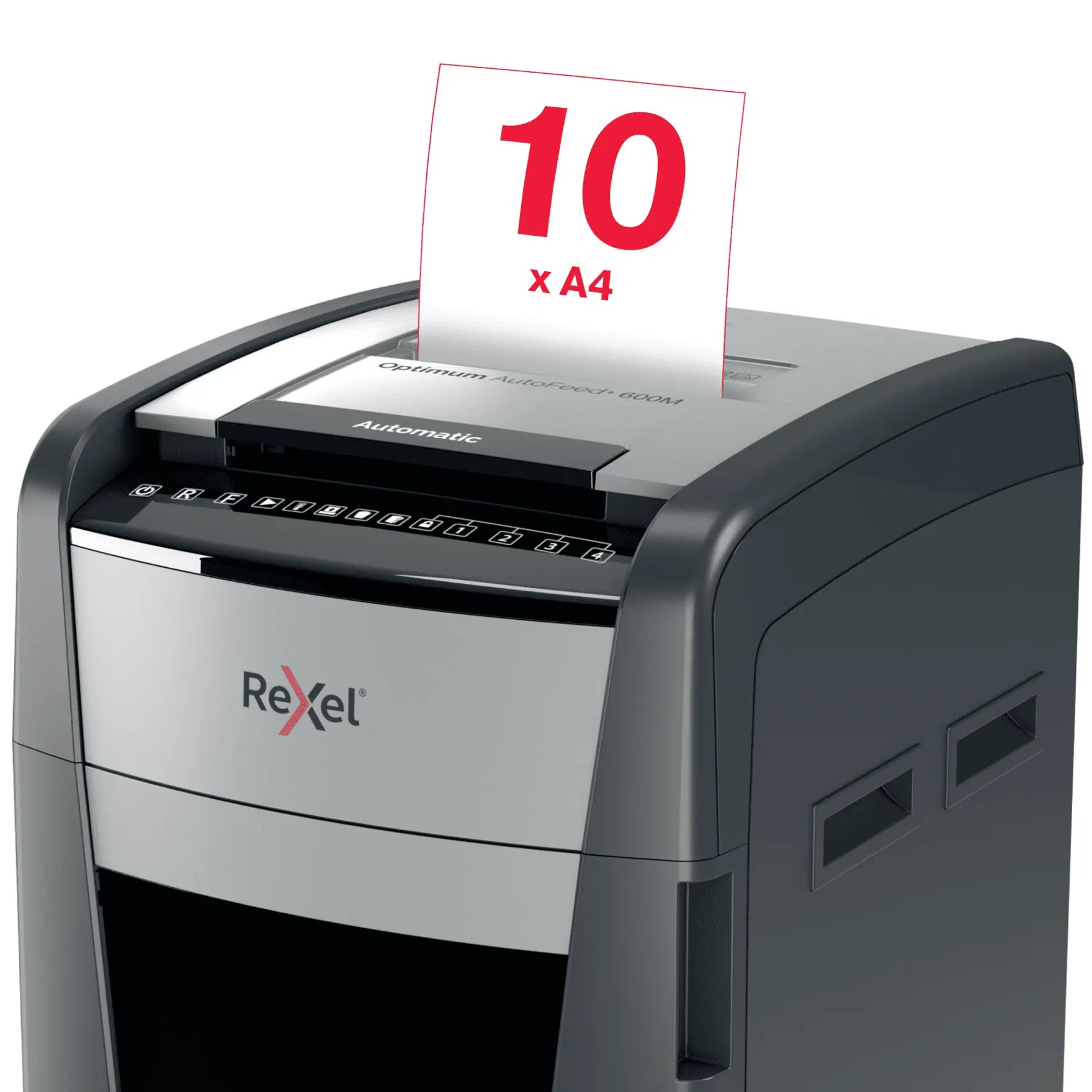 Rexel Optimum AutoFeed+ 600M Up to 600 Sheets P-5 110L Micro Cut Office Shredder