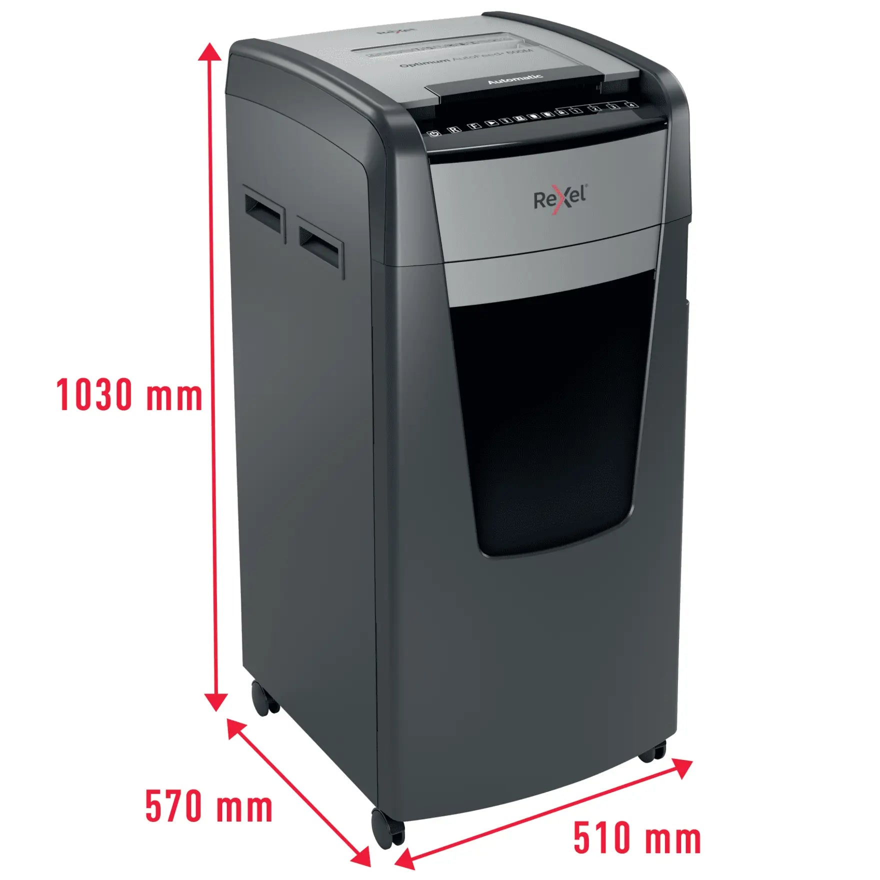 Rexel Optimum AutoFeed+ 600M Up to 600 Sheets P-5 110L Micro Cut Office Shredder