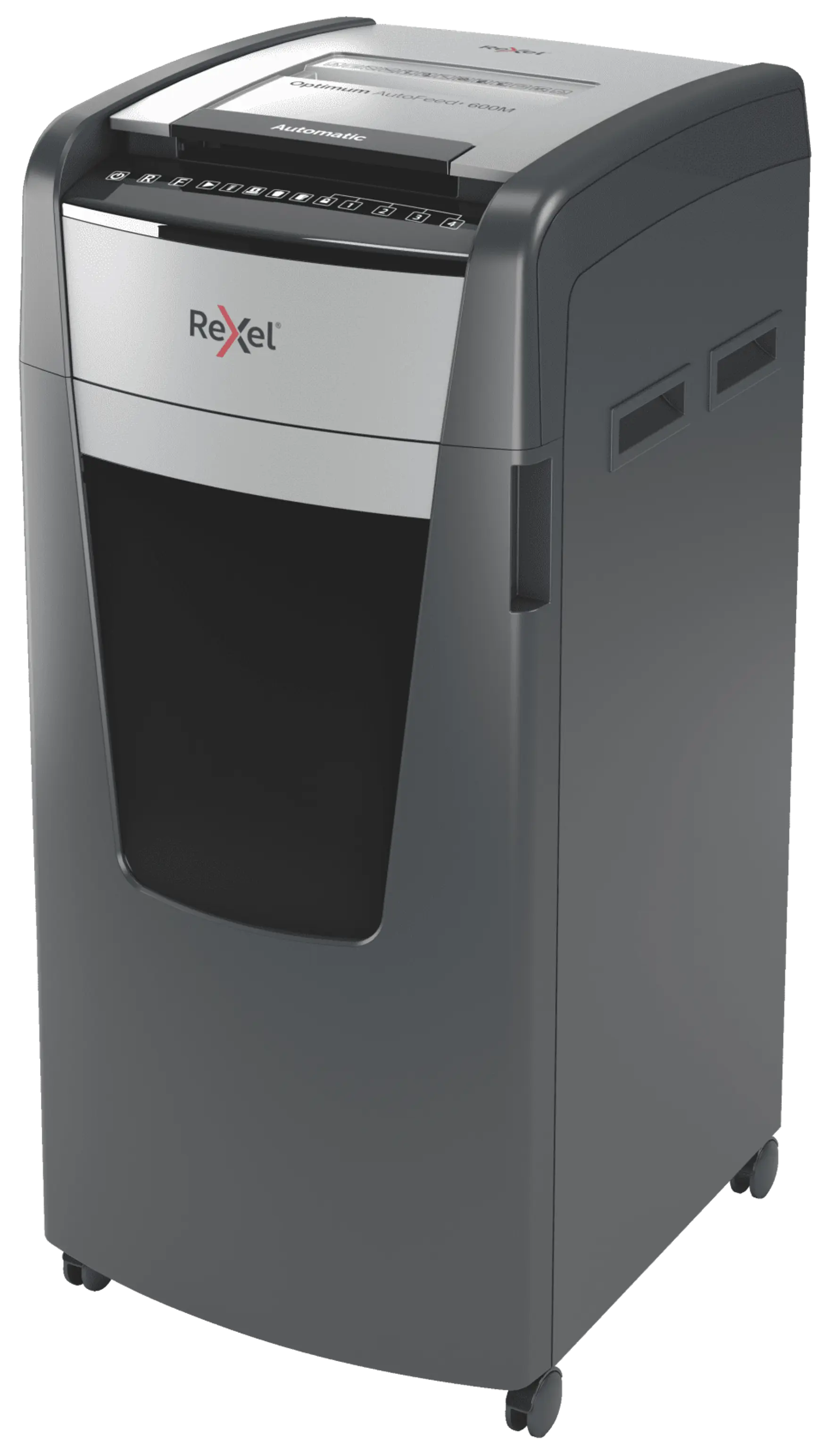 Rexel Optimum AutoFeed+ 600X Up to 600 Sheets P-4 110L Cross Cut Office Shredder