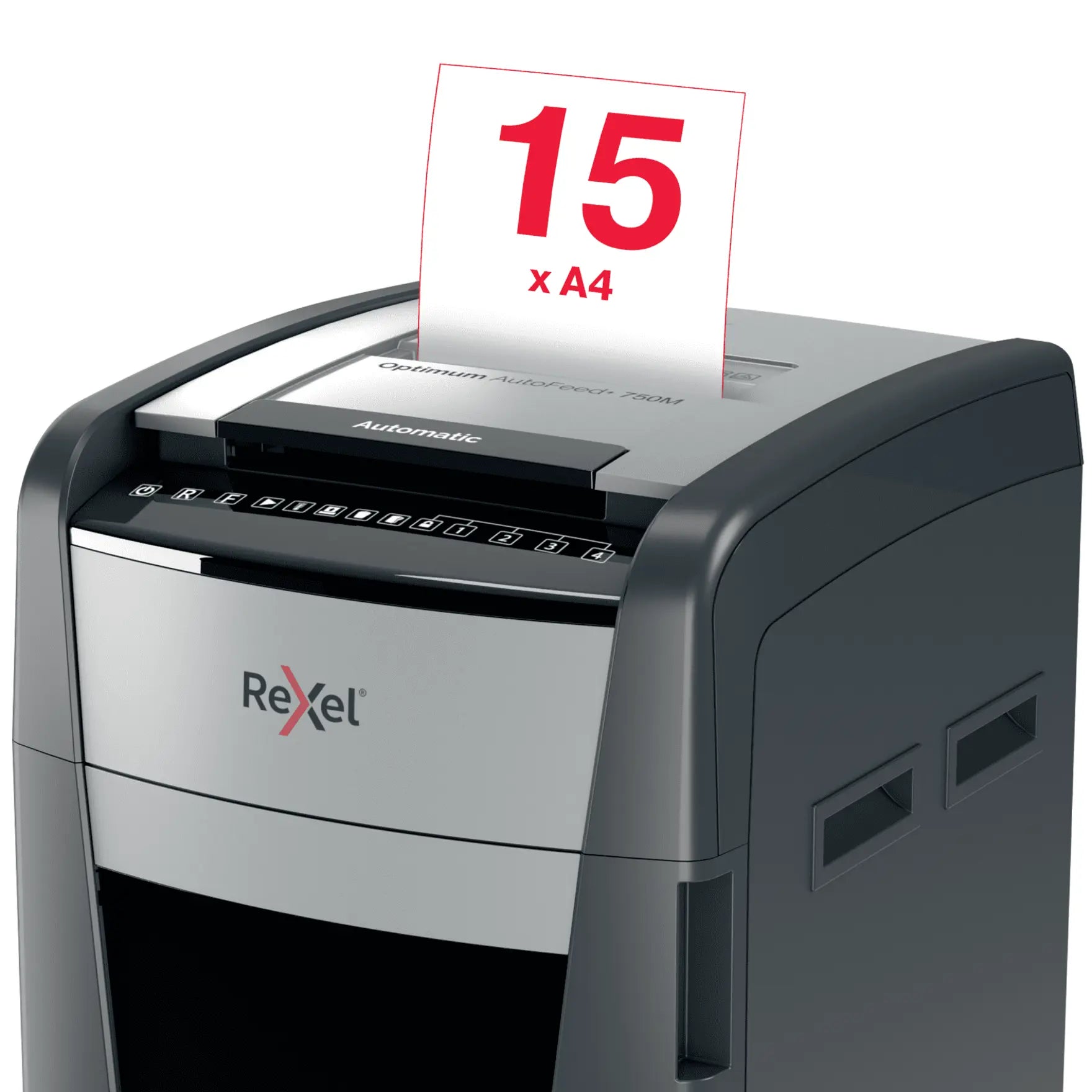 Rexel Optimum AutoFeed+ 750M Up to 750 Sheets P-5 140L Micro Cut Office Shredder