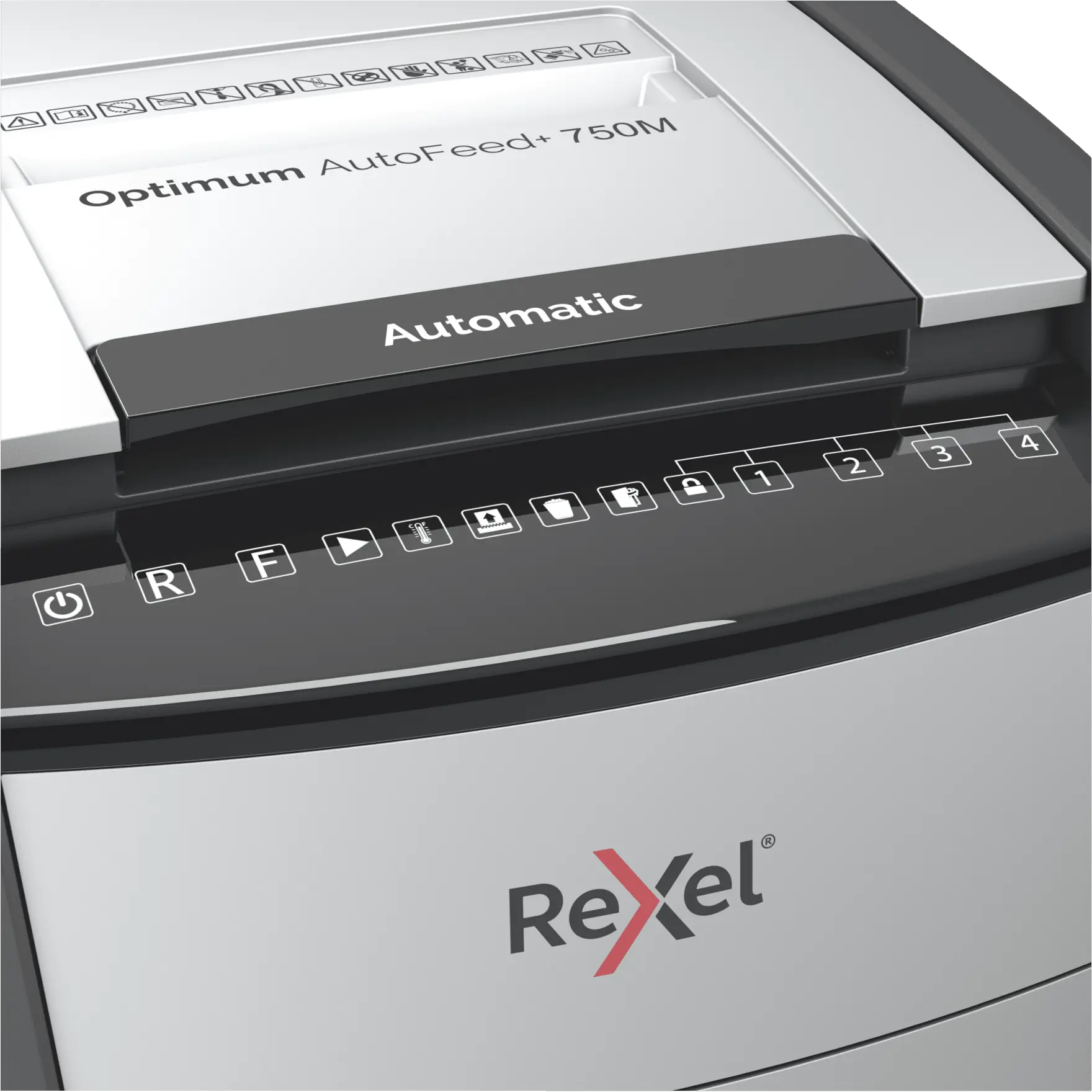 Rexel Optimum AutoFeed+ 750M Up to 750 Sheets P-5 140L Micro Cut Office Shredder