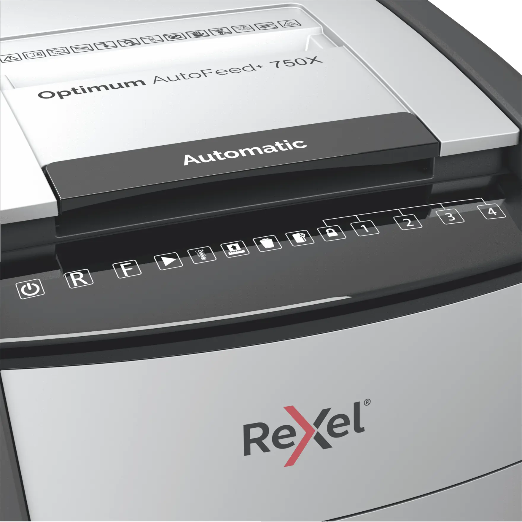 Rexel Optimum AutoFeed+ 750X Up to 750 Sheets P-4 140L Cross Cut Office Shredder