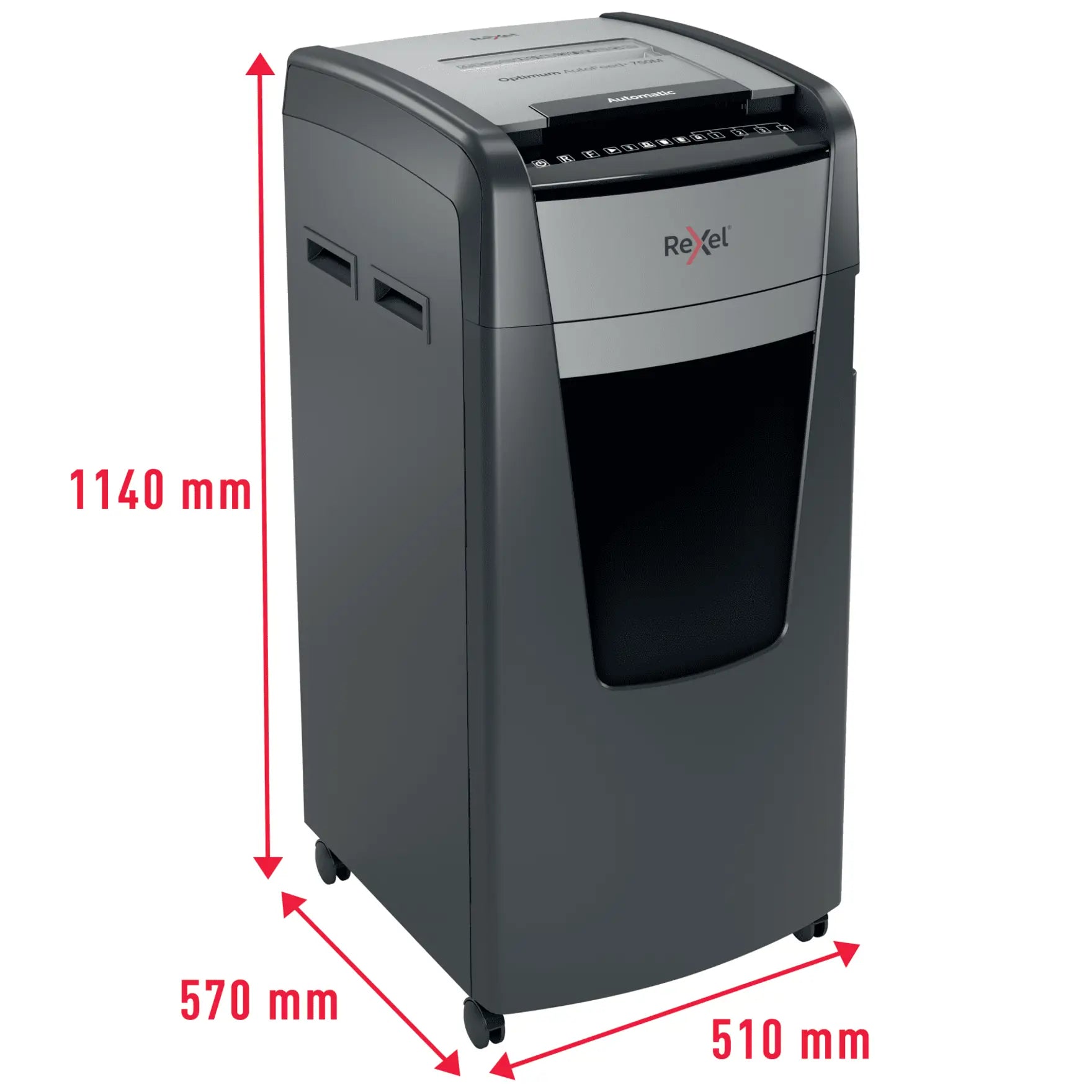 Rexel Optimum AutoFeed+ 750X Up to 750 Sheets P-4 140L Cross Cut Office Shredder