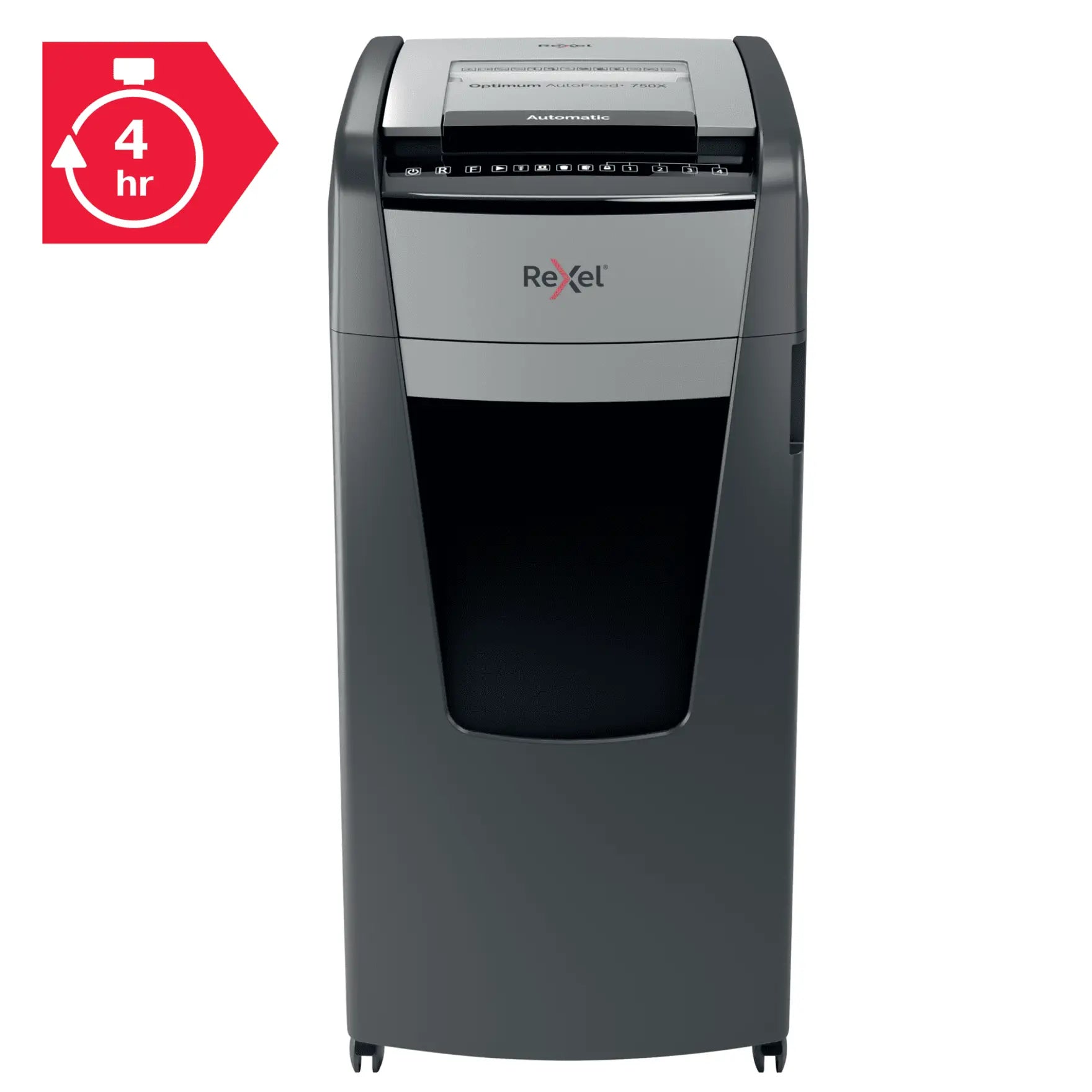 Rexel Optimum AutoFeed+ 750X Up to 750 Sheets P-4 140L Cross Cut Office Shredder