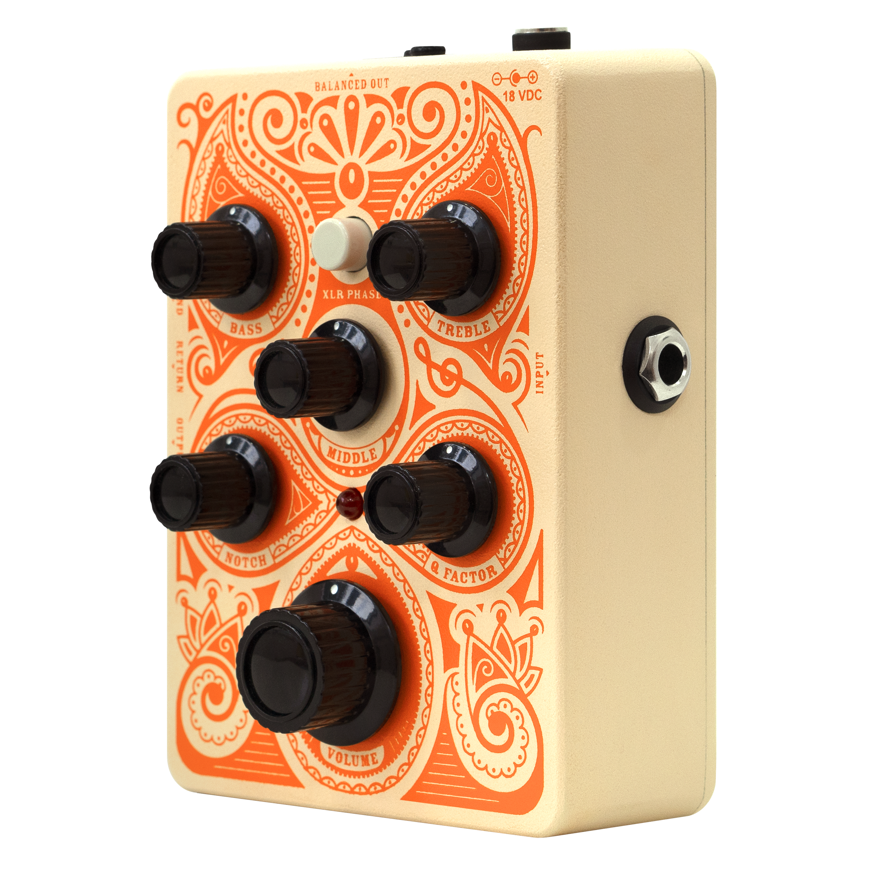 Orange Acoustic Pedal Acoustic Guitar Preamp EQ & DI With XLR Output, Buffered FX Loop & Notch Filter Pedal