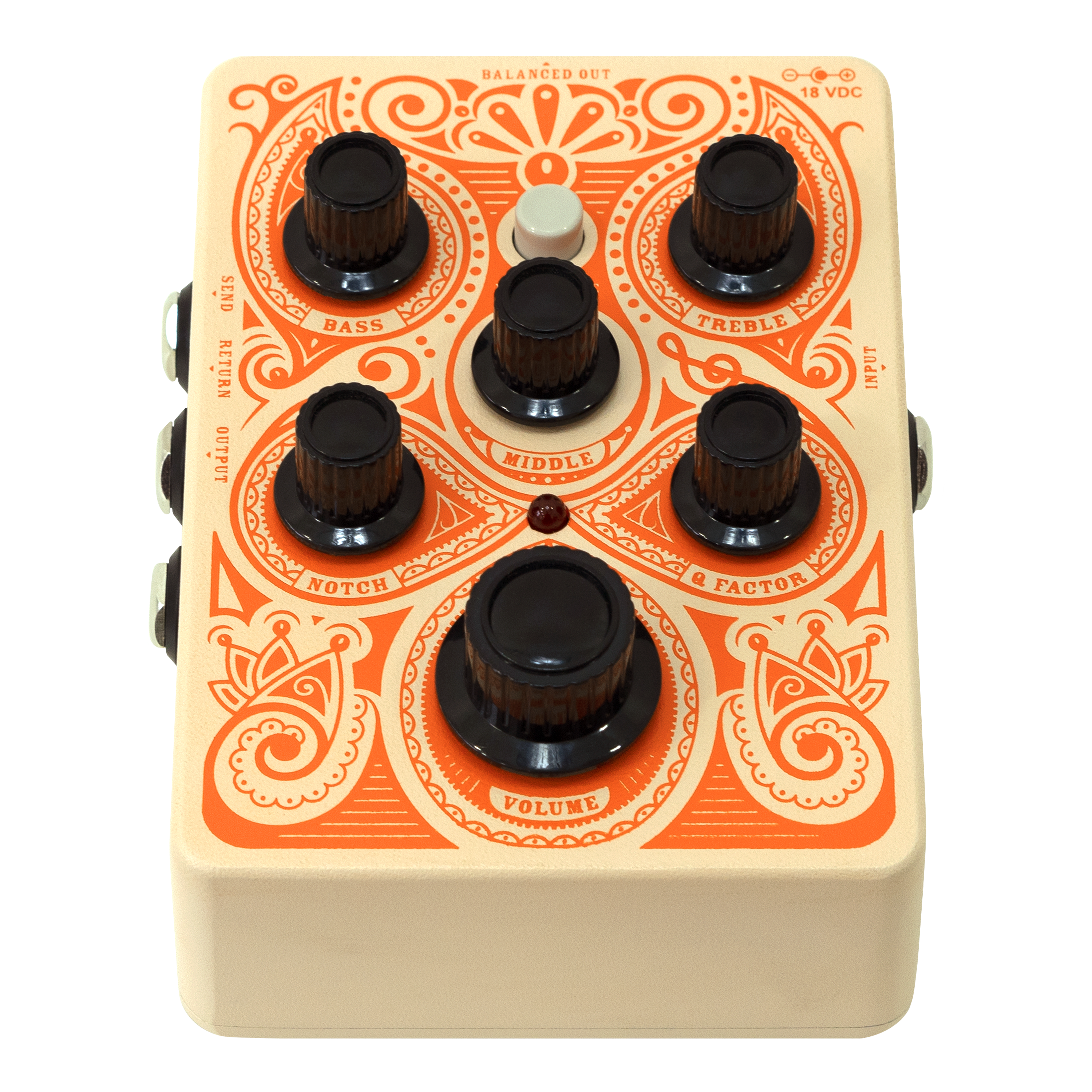 Orange Acoustic Pedal Acoustic Guitar Preamp EQ & DI With XLR Output, Buffered FX Loop & Notch Filter Pedal