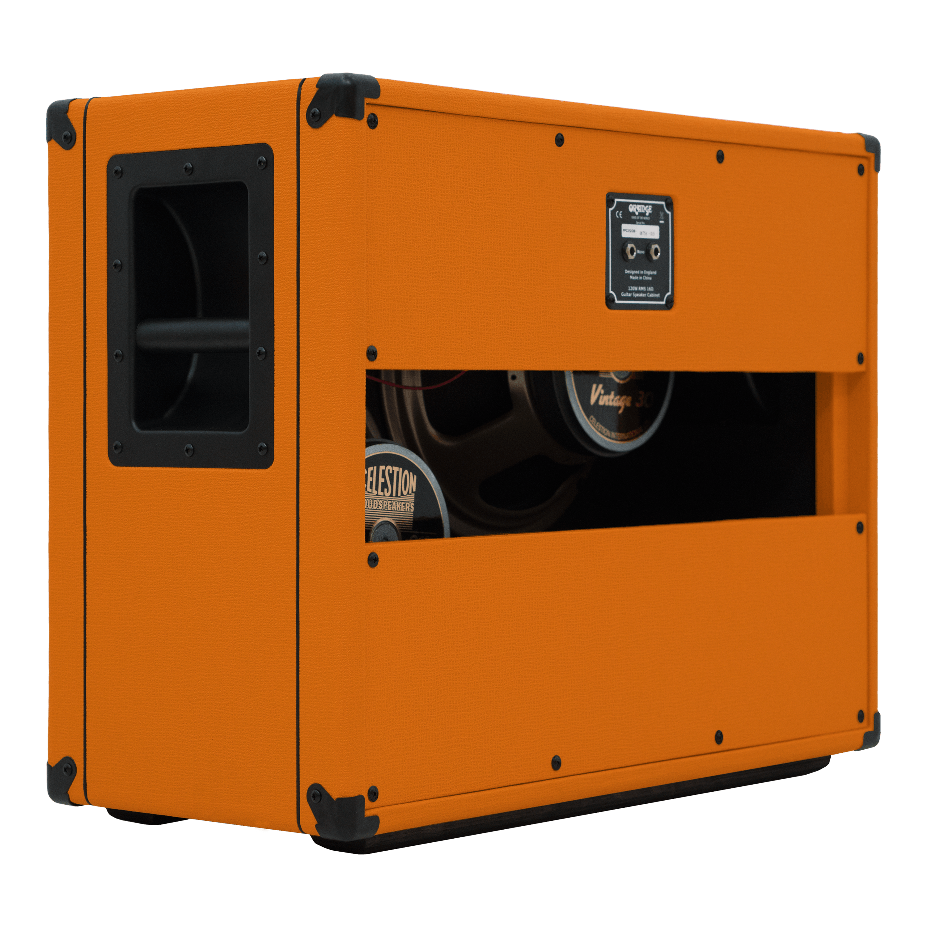 Orange PPC212OB Open-Back 2x12 With Dual Celestion Vintage 30 Speakers | 120W 16 Ohm Guitar Speaker Cabinet