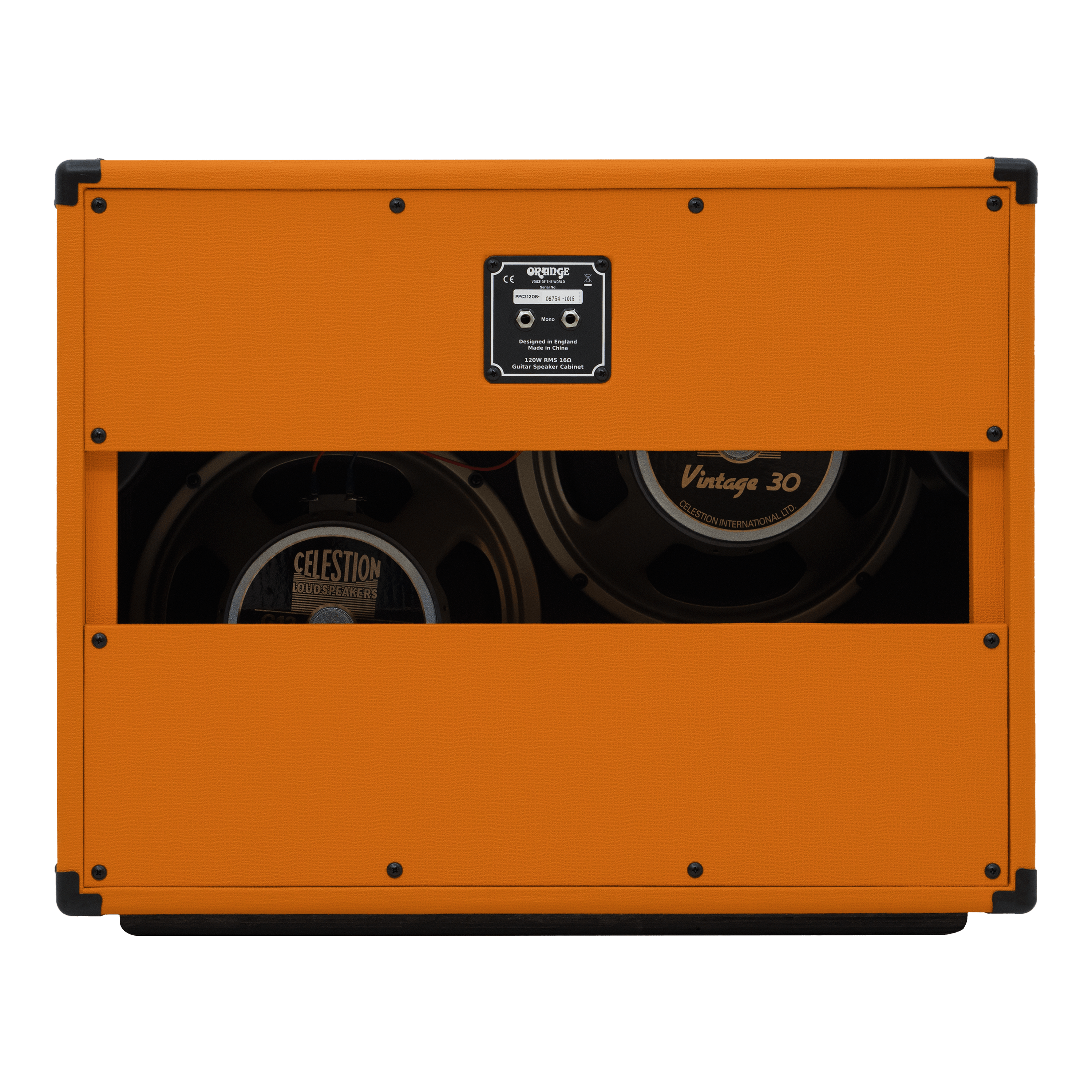 Orange PPC212OB Open-Back 2x12 With Dual Celestion Vintage 30 Speakers | 120W 16 Ohm Guitar Speaker Cabinet