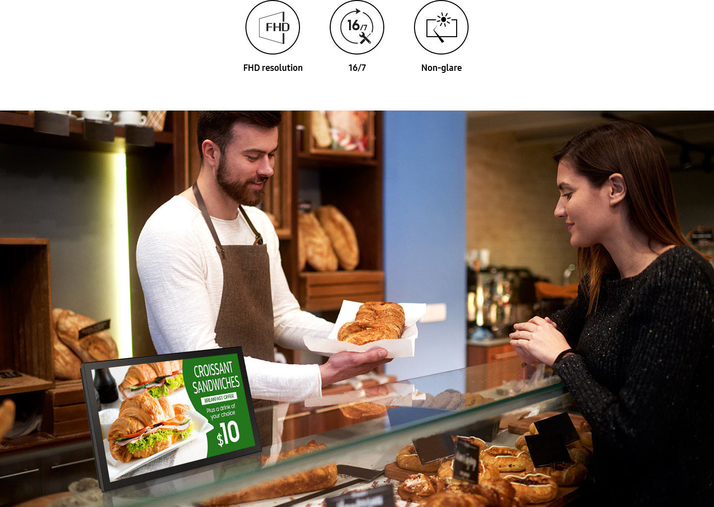 Samsung QB13R-T 13-Inch Full HD 10 Points Multi-Touch Smart Commercial Digital Signage Display
