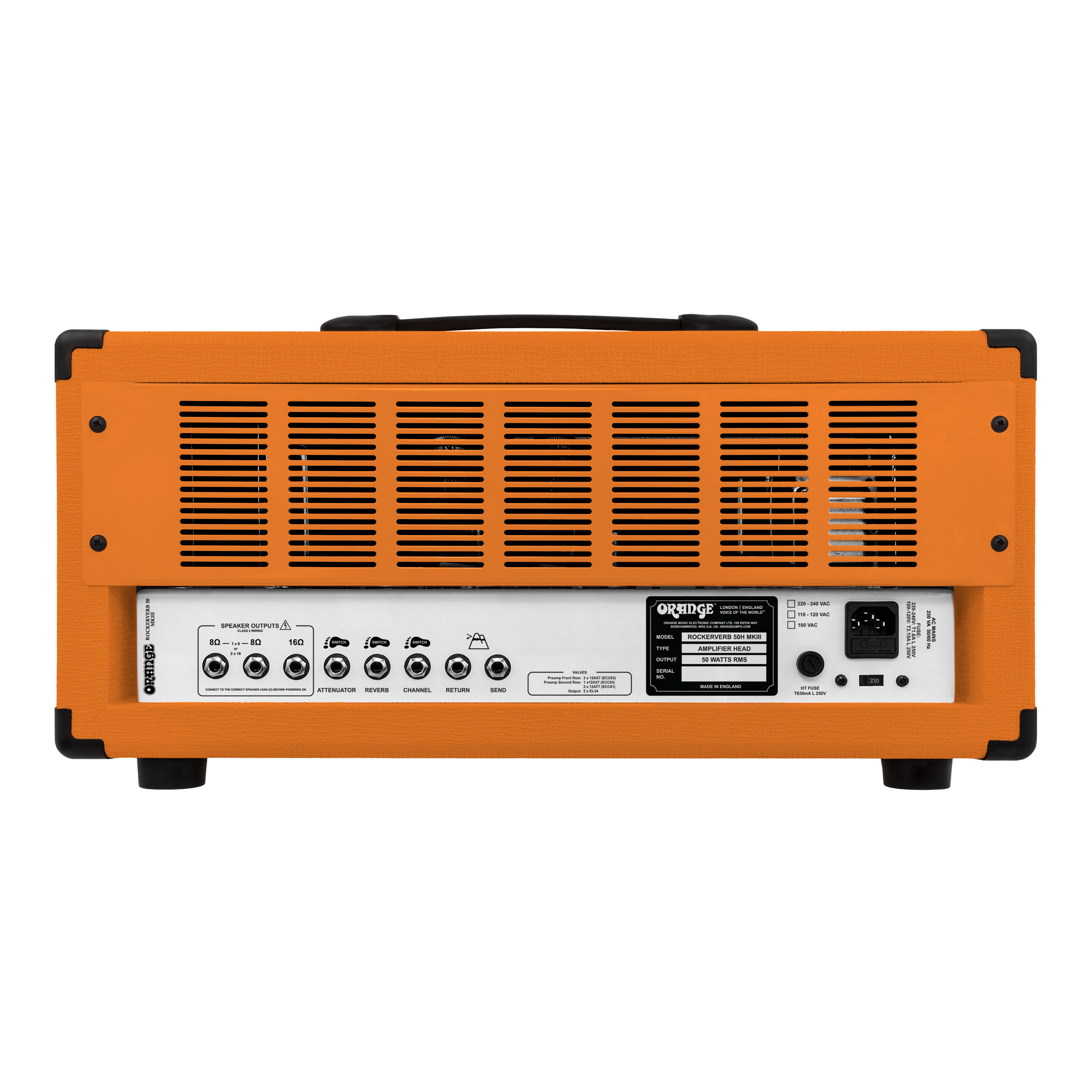 Orange Rockerverb 50 MKIII 50W All-Valve Twin Channel With Spring Reverb & Attenuator Guitar Head Amplifier