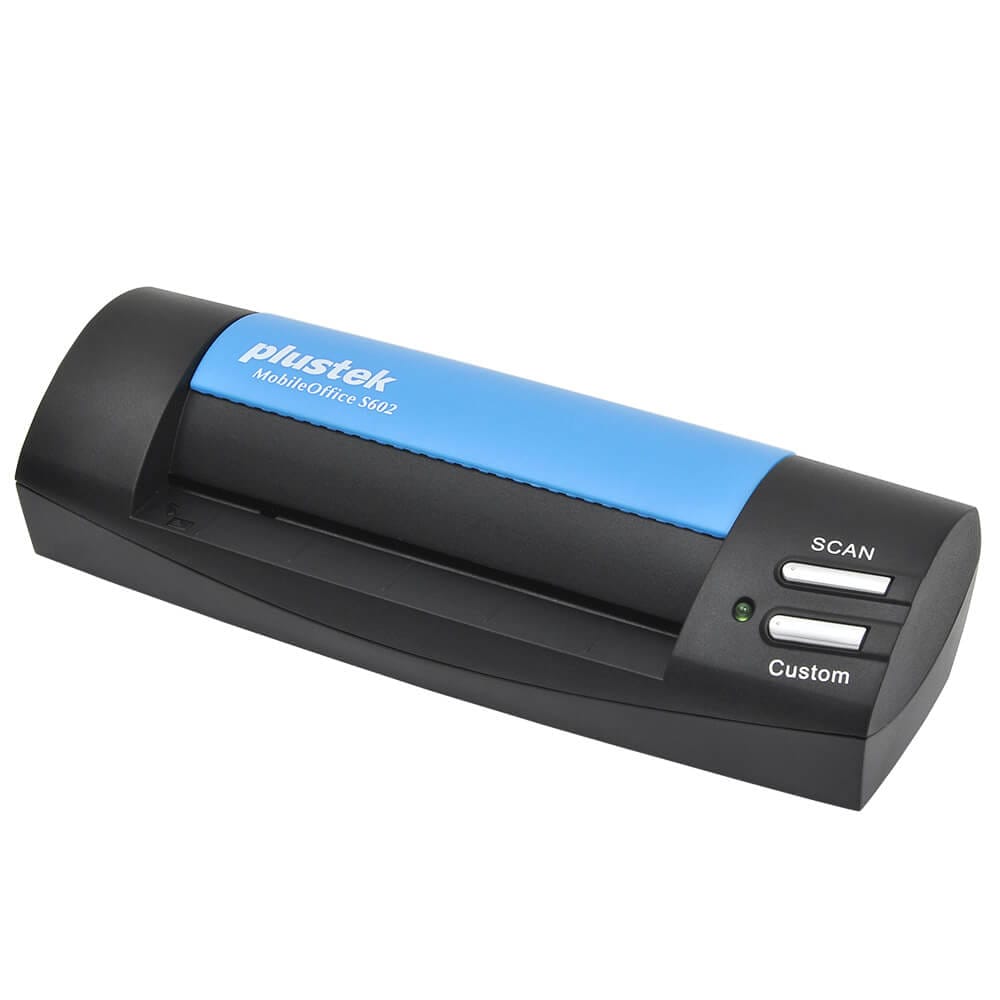 Plustek MobileOffice S602 Card Scanner – 1200 dpi, USB-Powered, Business Card Recognition, Compact Design for On-the-Go Use