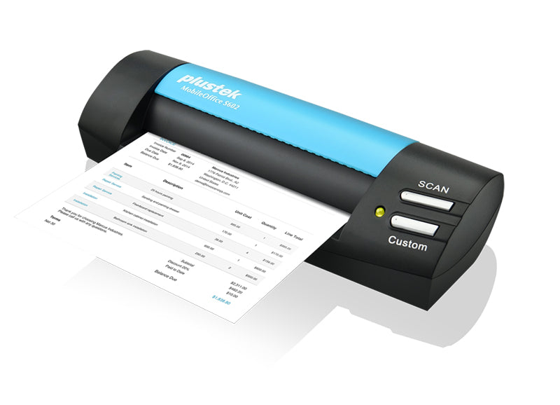 Plustek MobileOffice S602 Card Scanner – 1200 dpi, USB-Powered, Business Card Recognition, Compact Design for On-the-Go Use