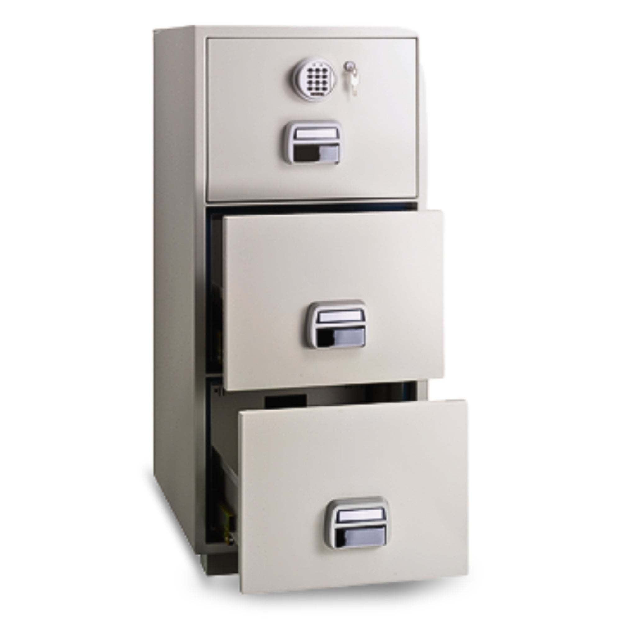 Eagle Safes SF680-3EKX 3 Drawers With 1 Digital Lock + 1 Key Lock (Top Drawer) Fire Resistant Filing / Document Cabinet
