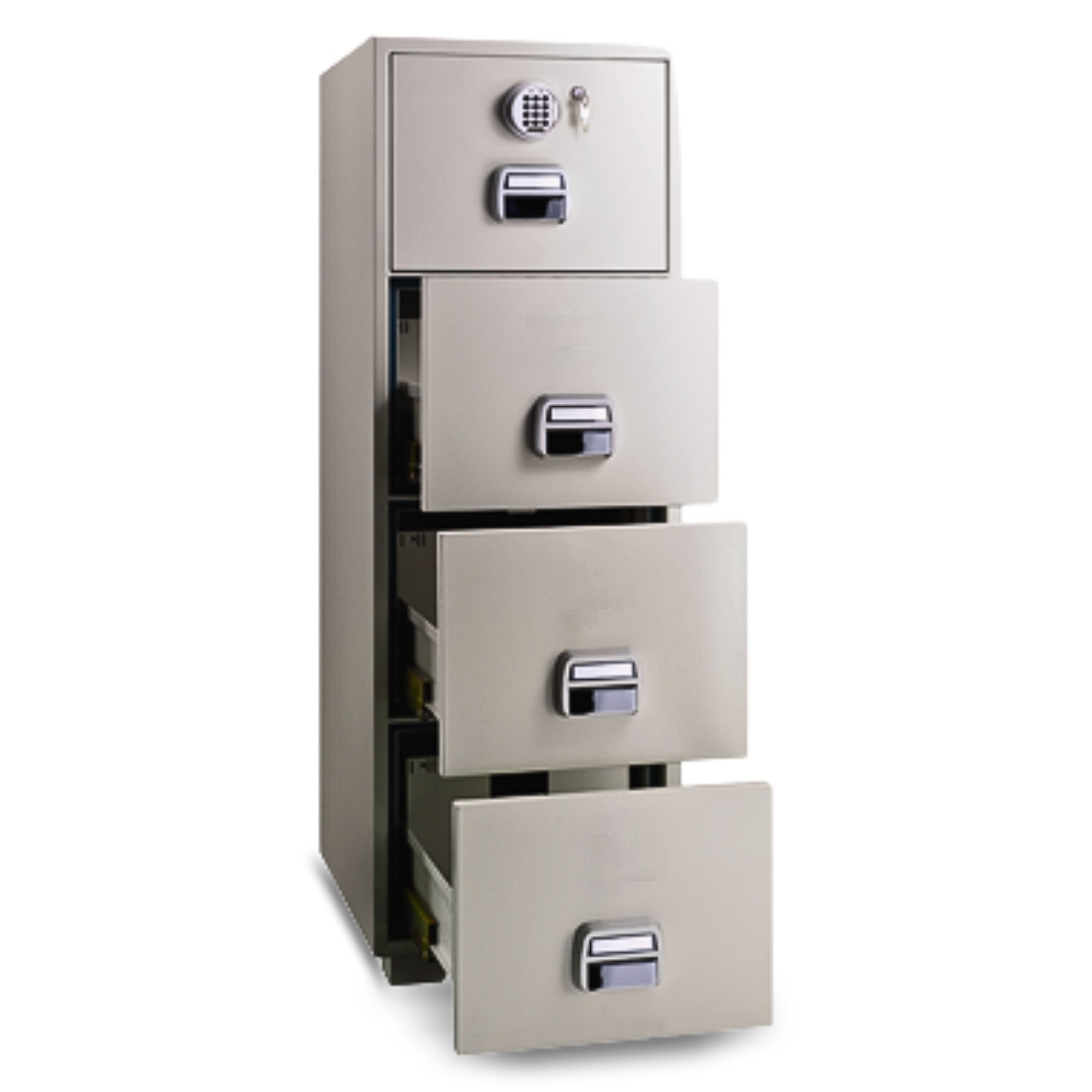 Eagle Safes SF680-4EKX 4 Drawers With 1 Digital Lock + 1 Key Lock (Top Drawer) Fire Resistant Filing / Document Cabinet