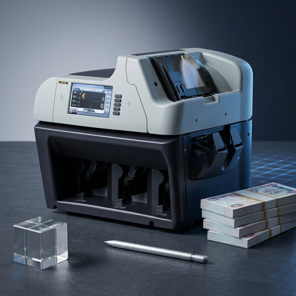 آلة فرز العملات Hitachi ST-350N – عداد أوراق نقدية بثلاثة جيوب، مستشعر صور خطي كامل، فرز نقدي عالي السرعة للبنوك والشركات