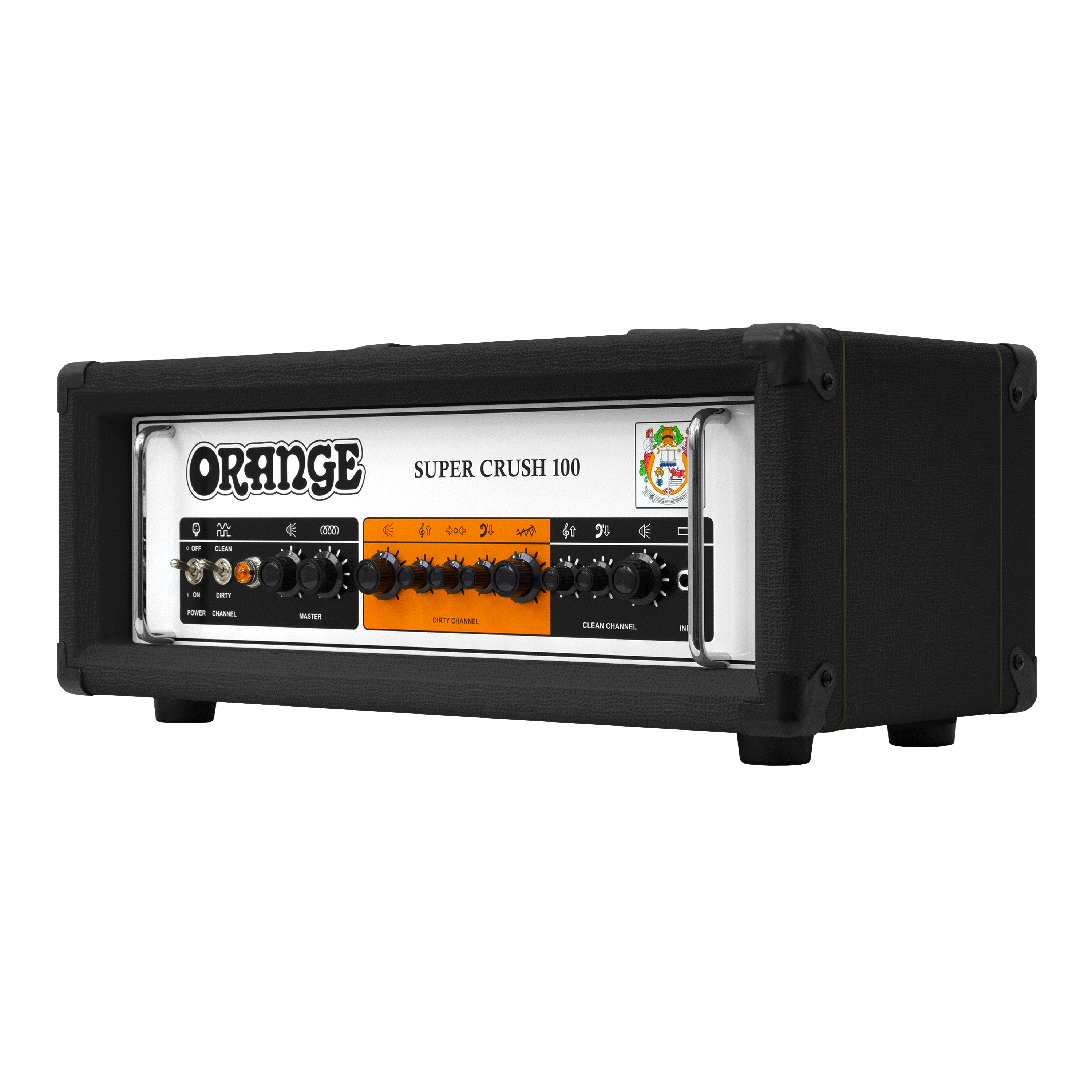 Orange Super Crush 100 100W Solid State With Reverb, CabSim XLR DI & FX Loop Guitar Head Amplifier - Black