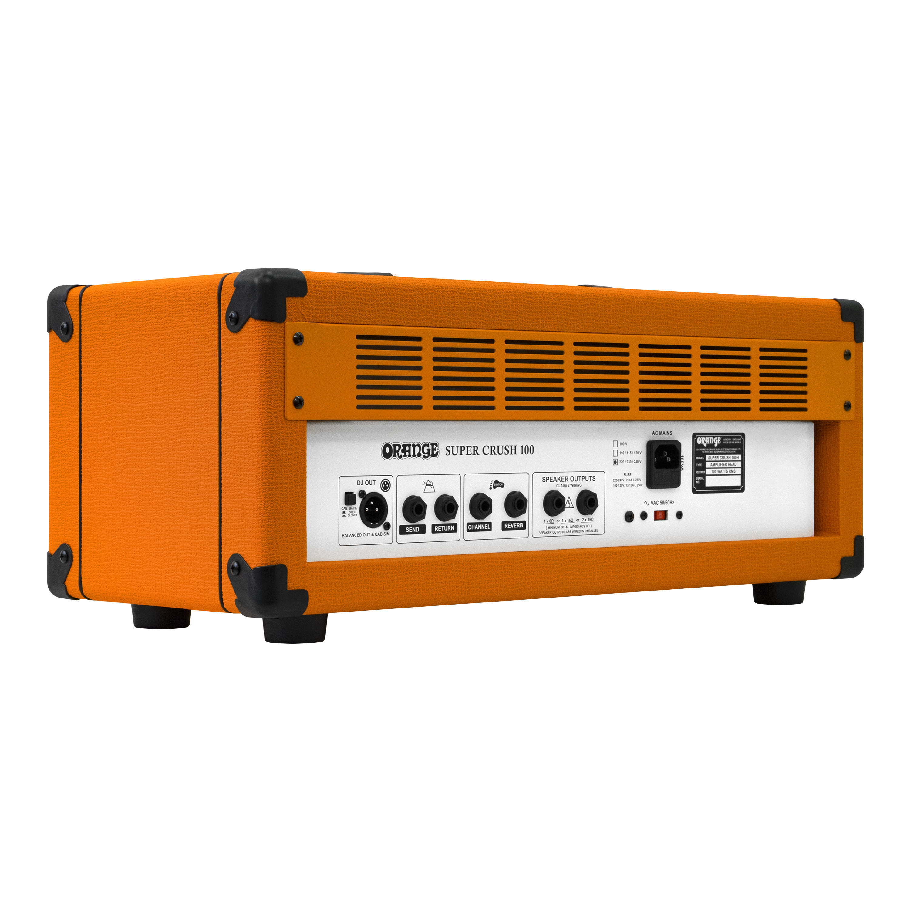 Orange Super Crush 100 100W Solid State With Reverb, CabSim XLR DI & FX Loop Guitar Head Amplifier - Orange