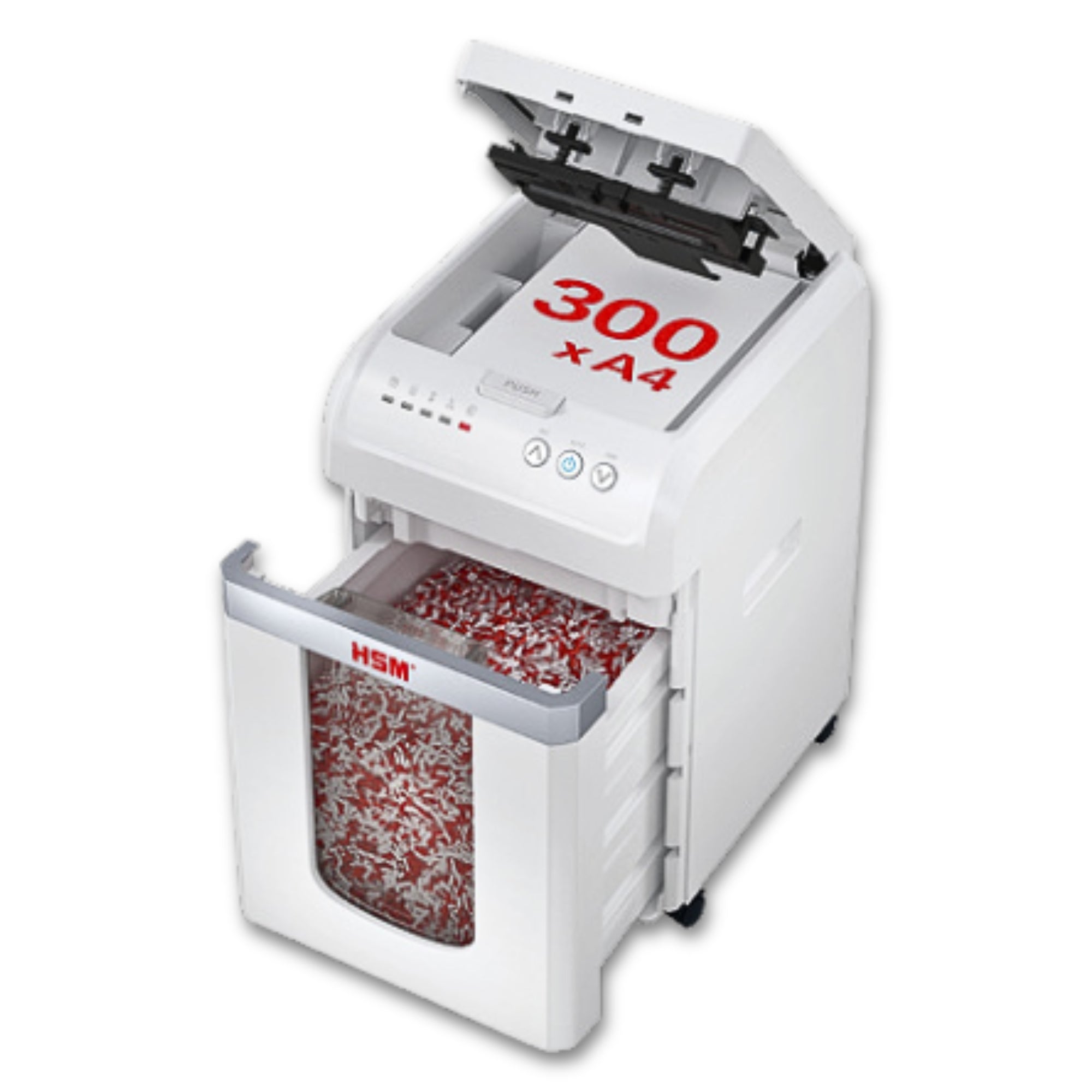 HSM ShredStar AutoFeed X300 - (4x12) 12 Sheets P-4 Cross Cut Shredder