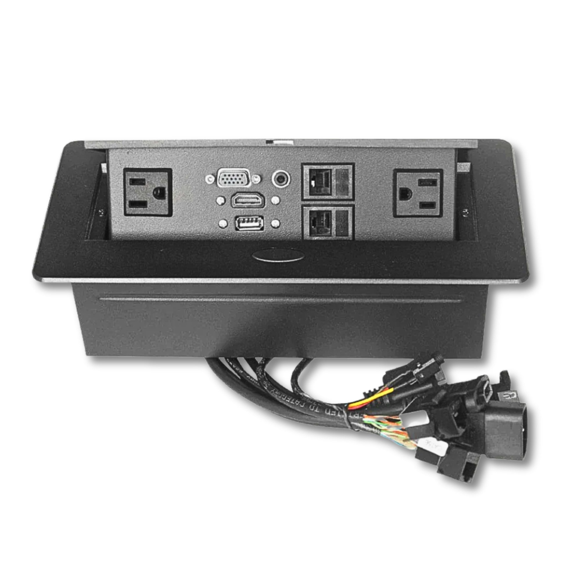 TREND Prise escamotable – HDMI, VGA, LAN, Argent/Noir
