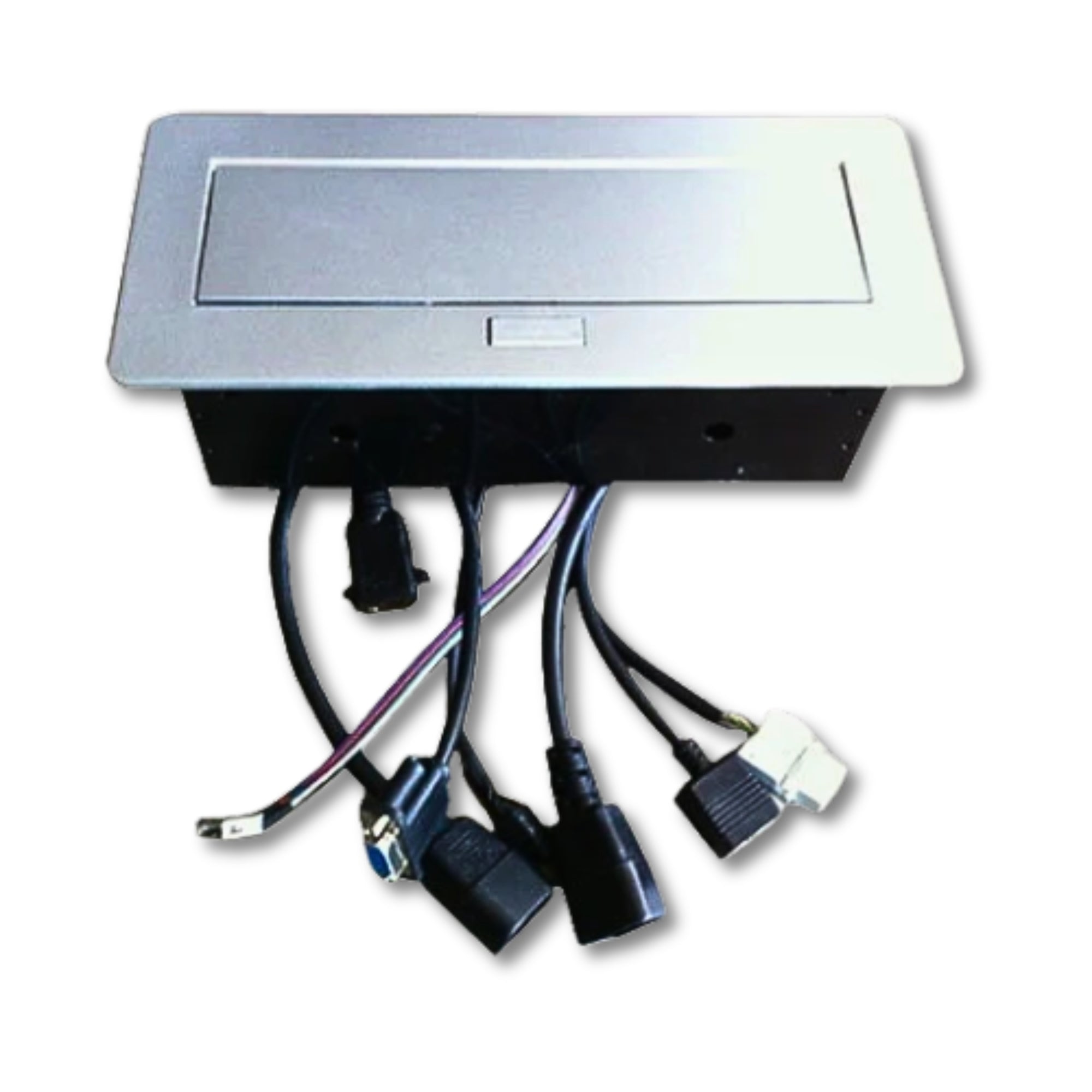 TREND Prise escamotable – HDMI, VGA, LAN, Argent/Noir