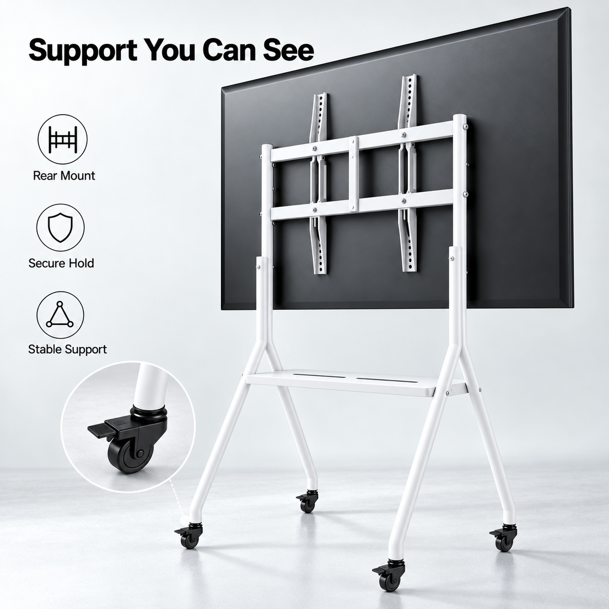 TREND TR-MMT08 Heavy Duty Mobile TV Cart Stand With Wheels (Suitable For: 40