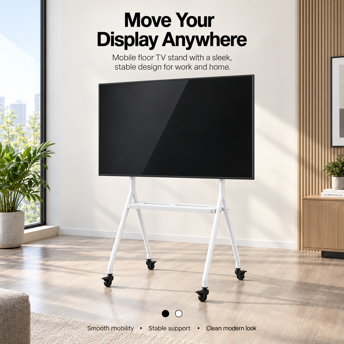 TREND TR-MMT08 Heavy Duty Mobile TV Cart Stand With Wheels (Suitable For: 40