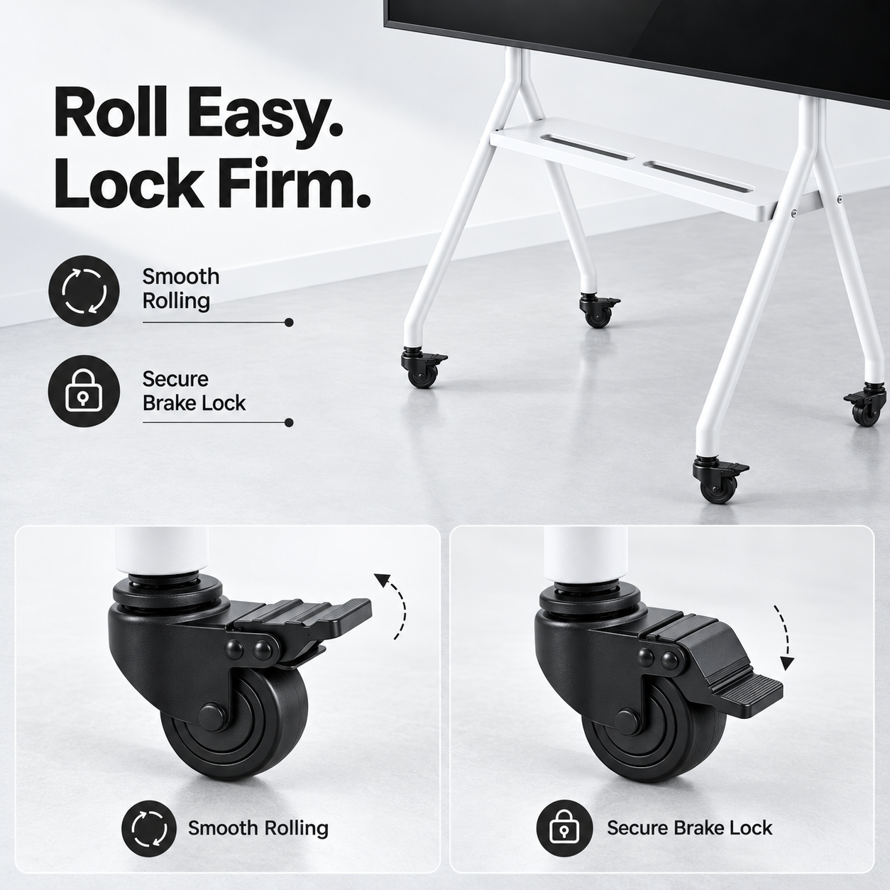TREND TR-MMT08 Heavy Duty Mobile TV Cart Stand With Wheels (Suitable For: 40