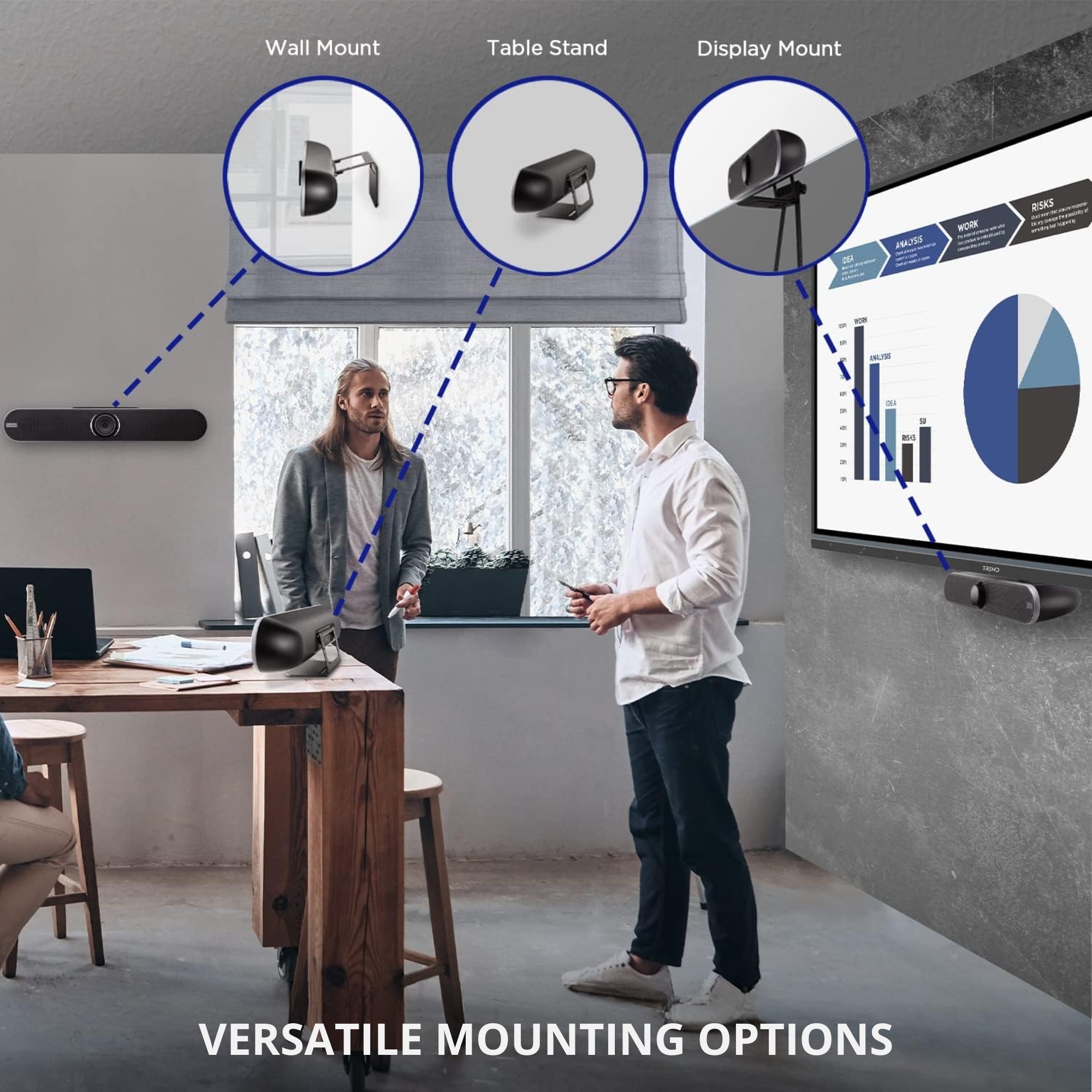 TREND TR-OBS1000B-PRO 20 Megapixels 4K Ultra HD Smart AI Video Conferencing Bar
