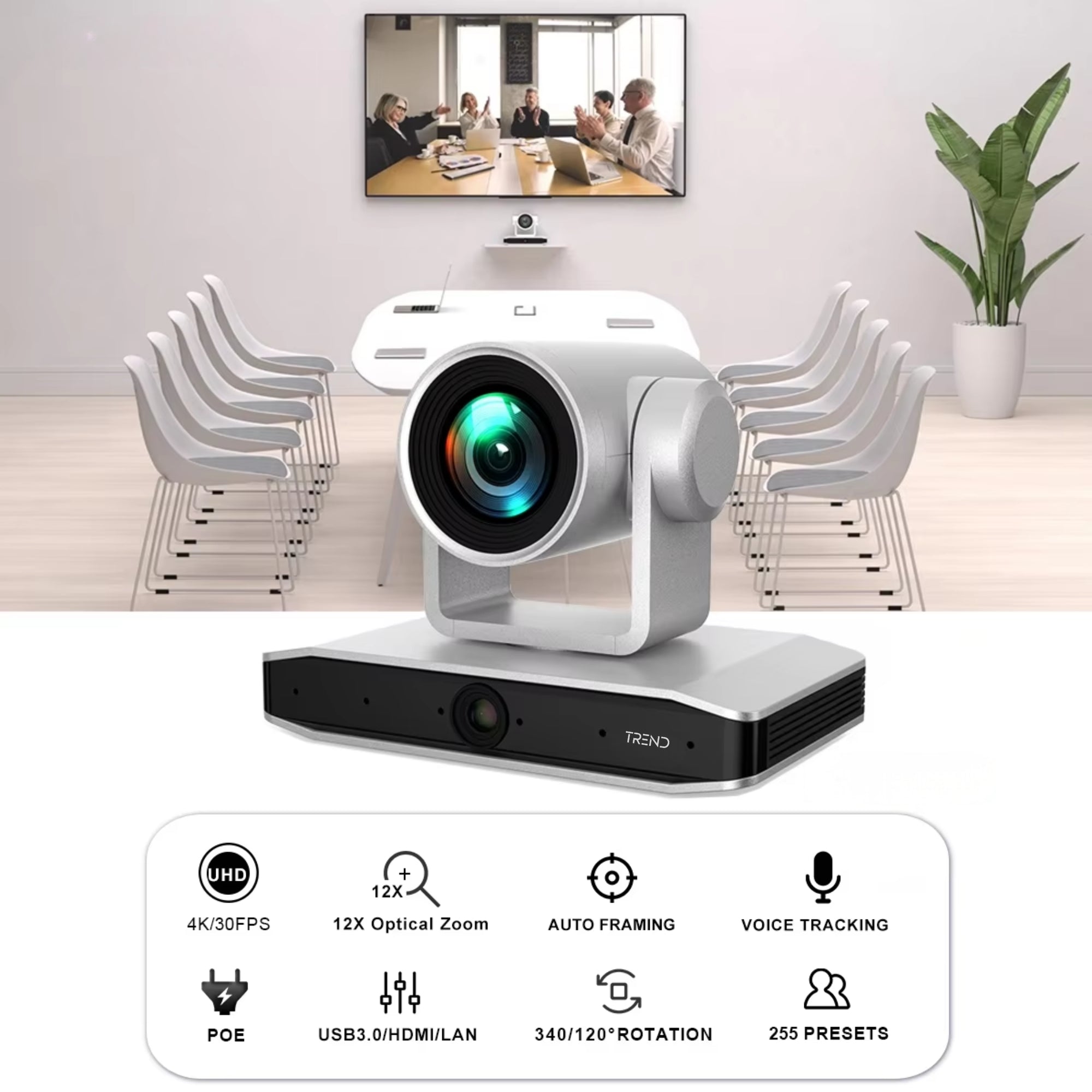 TREND TR-OBS490 4K Ultra HD Ai PTZ Conferencing Camera