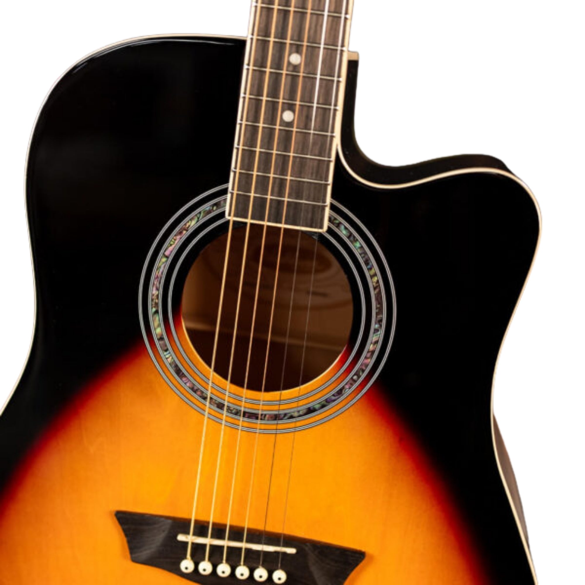 Washburn WA90CEVSB-U Vintage Series Dreadnought With 6-String Barcus Berry LX4 Preamp & Built-in Tuner Electro-Acoustic Guitar – Vintage Sunburst