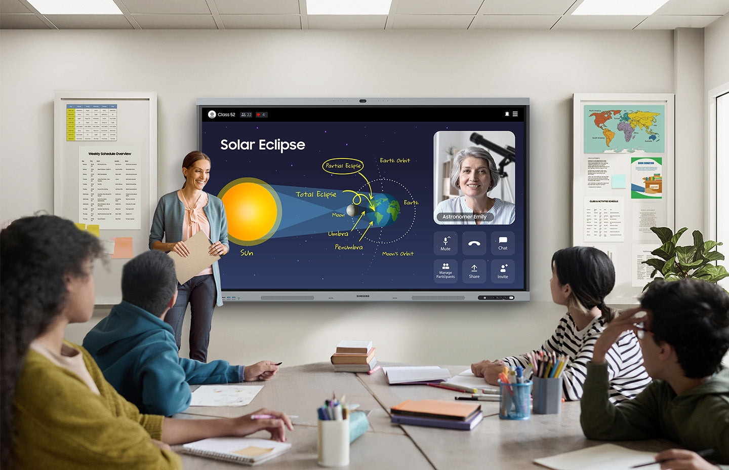 Samsung WA65FX-P 65-Inch 4K UHD 50 Touch-Points With Built-In 48MP Camera, Microphones, Speakers And EDLA Certified Smart Interactive Display (16GB RAM, 128GB ROM, Android 15.0)