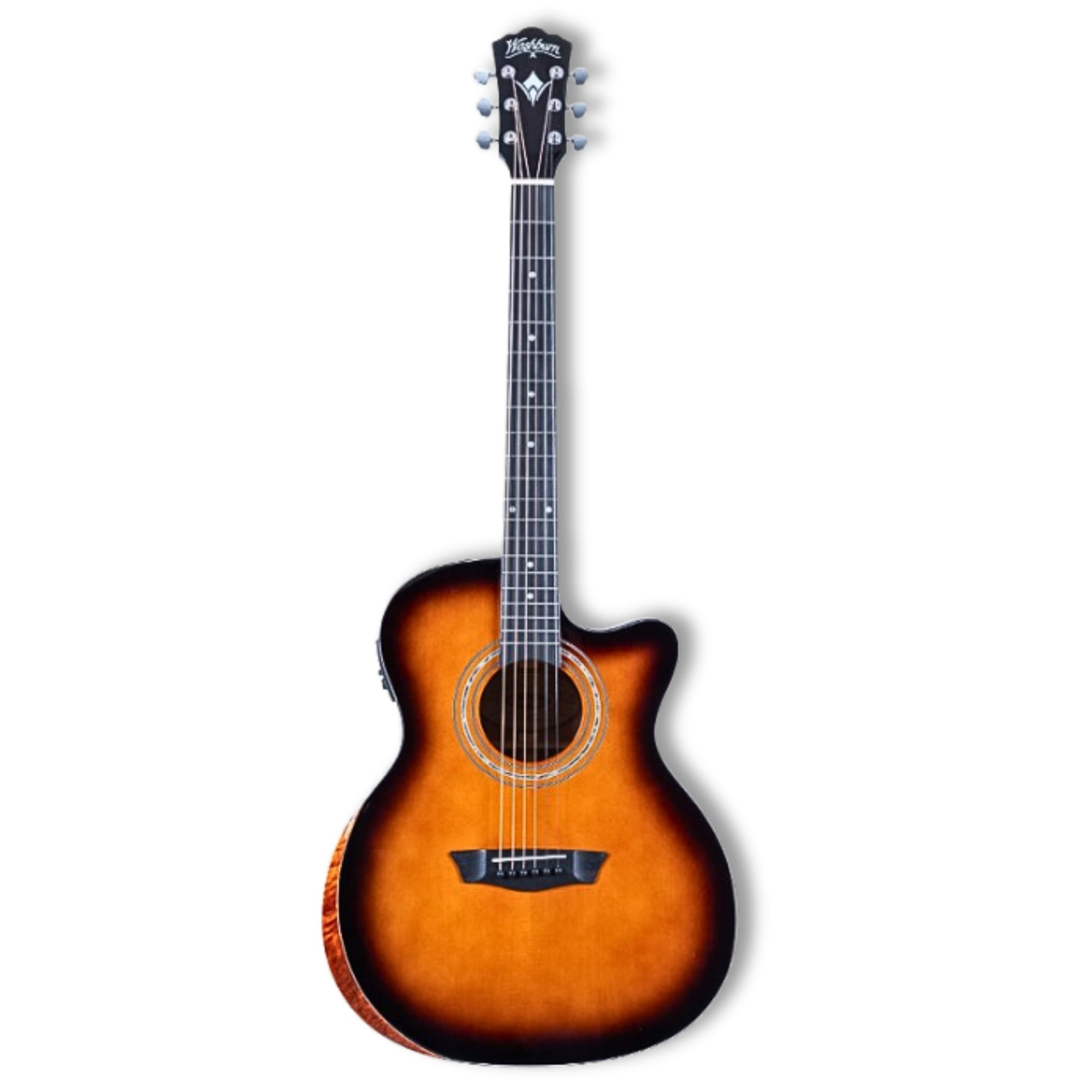 Washburn WCG10CE-U Comfort Series Grand Auditorium 6-String With Barcus-Berry LX4 Preamp & Built-in Tuner Electro-Acoustic Guitar – Desert Sunset Finish
