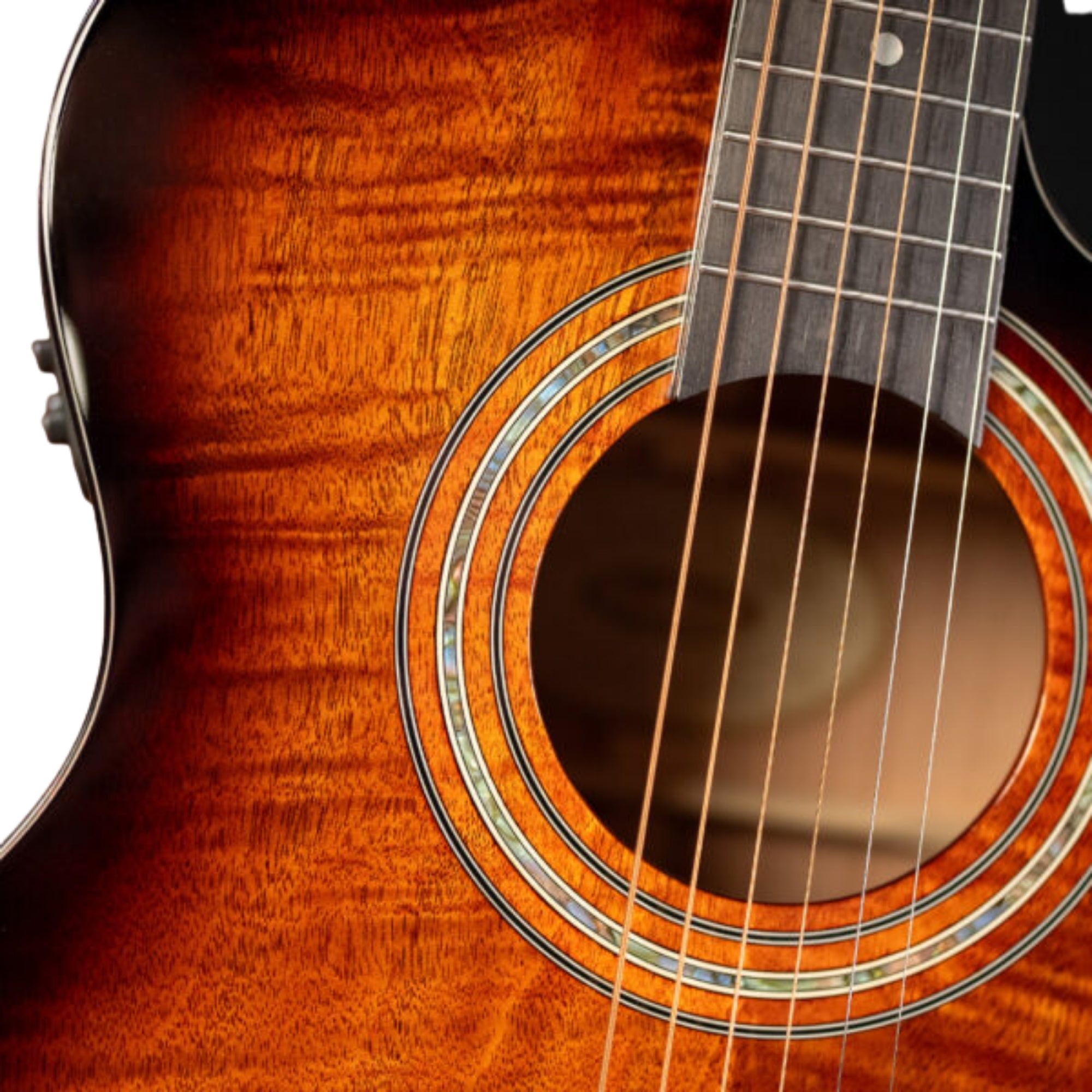 Washburn WCG12FCE-U Comfort Series Grand Auditorium 6-String With Flamed Okoume Top & Barcus-Berry LX4 Preamp Electro-Acoustic Guitar – Cognac Sunburst