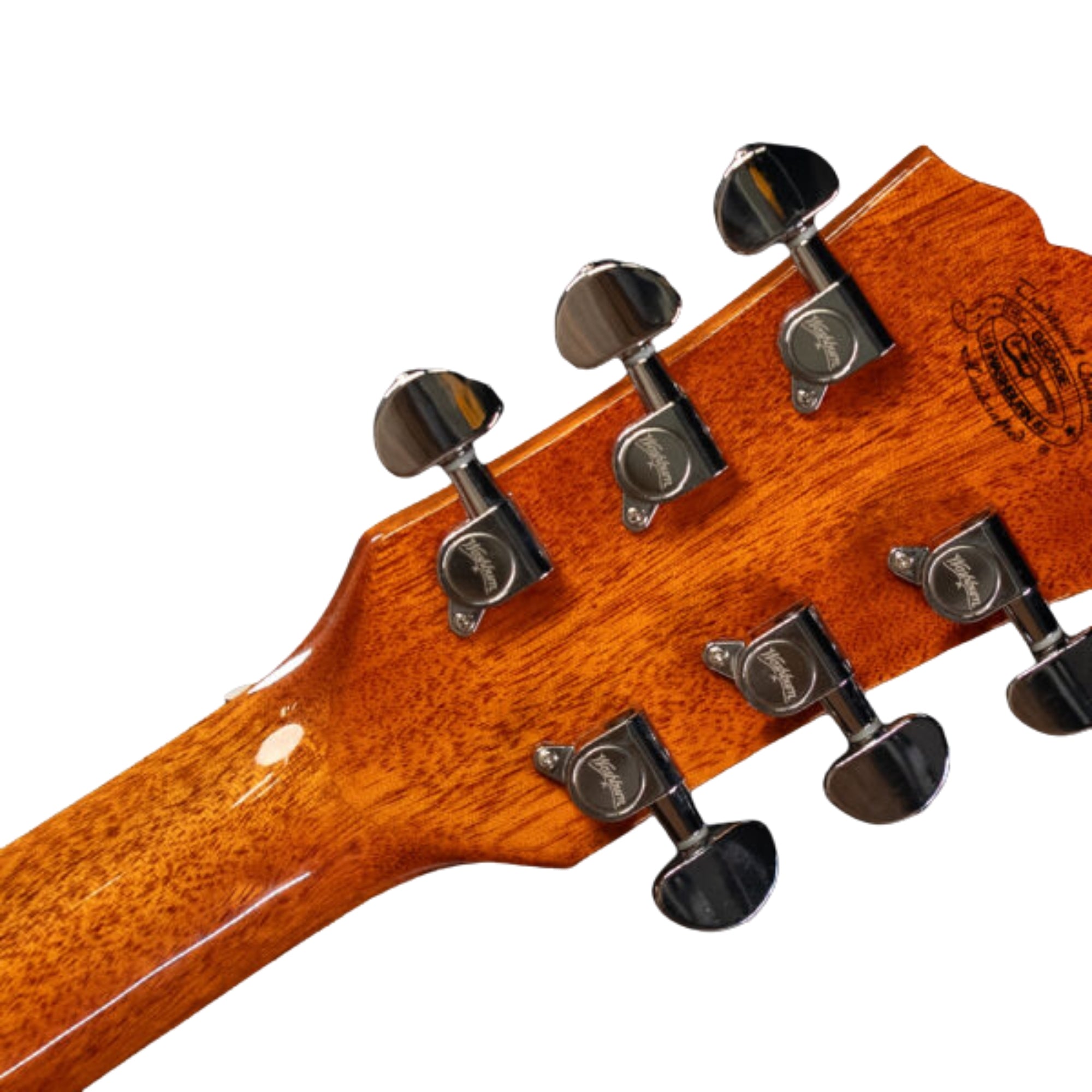 Washburn WCG12FCE-U Comfort Series Grand Auditorium 6-String With Flamed Okoume Top & Barcus-Berry LX4 Preamp Electro-Acoustic Guitar – Cognac Sunburst