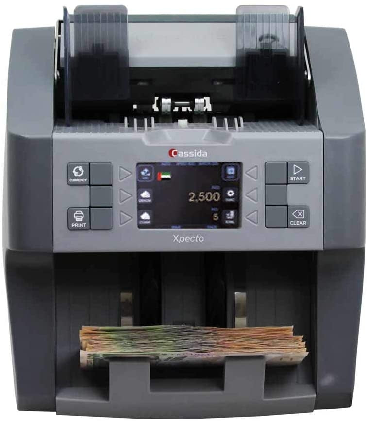 Cassida Xpecto 20 Multi-Currency With Dual CIS, UV, MG, IR, MT, 3D Mix Value Money Counting Machine