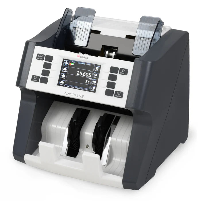 Cassida Xpecto Lite AED Mix Value With CIS, UV, MG, IR, MT Counterfeit Detection Money Counting Machine