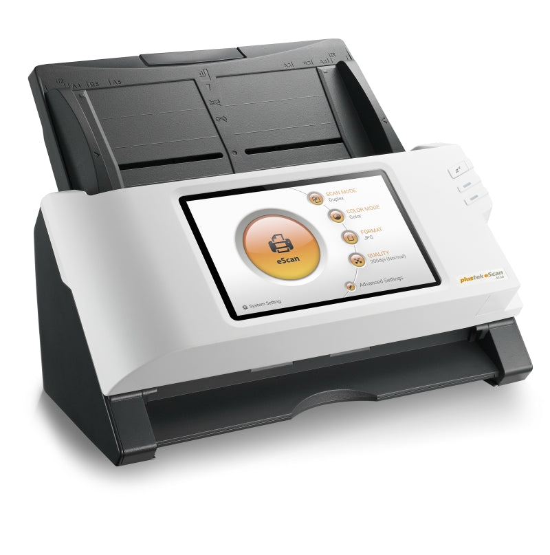 Plustek eScan A150 Standalone Network Scanner – 7-inch Touch Screen, Wi-Fi, Ethernet, Scan-to-Email, Cloud, FTP, USB Drive, No PC Required