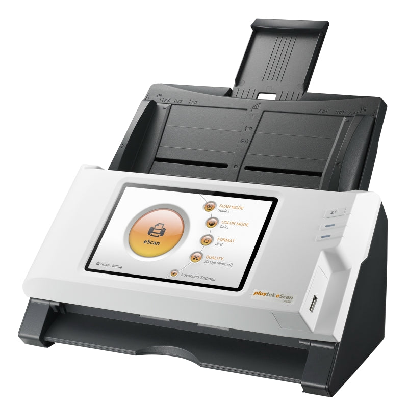 Plustek eScan A150 Standalone Network Scanner – 7-inch Touch Screen, Wi-Fi, Ethernet, Scan-to-Email, Cloud, FTP, USB Drive, No PC Required