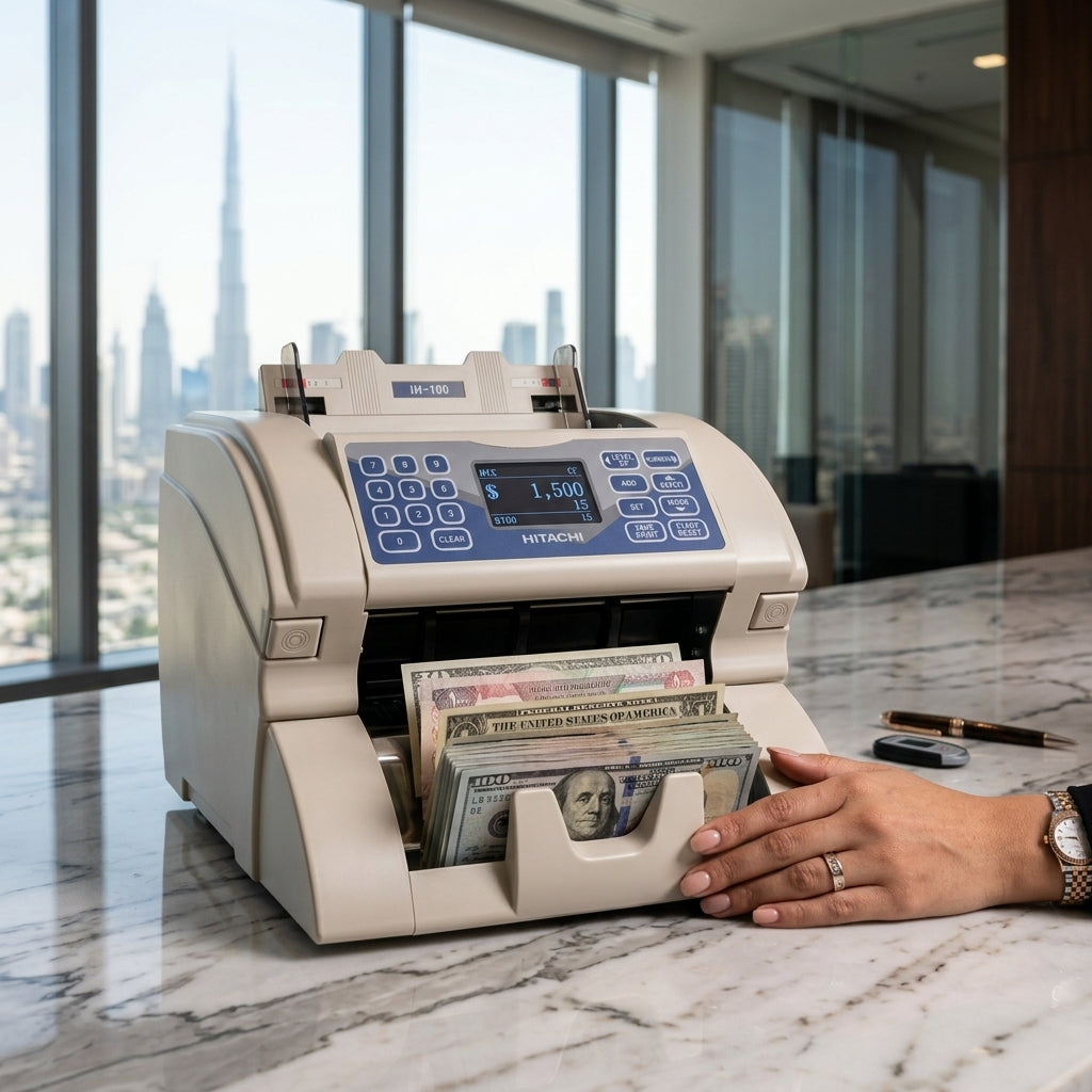 جهاز كشف العملة هيتاشي IH-100 – جيب واحد، حساس CIS بالأشعة تحت الحمراء بالكامل، سعة 5 عملات