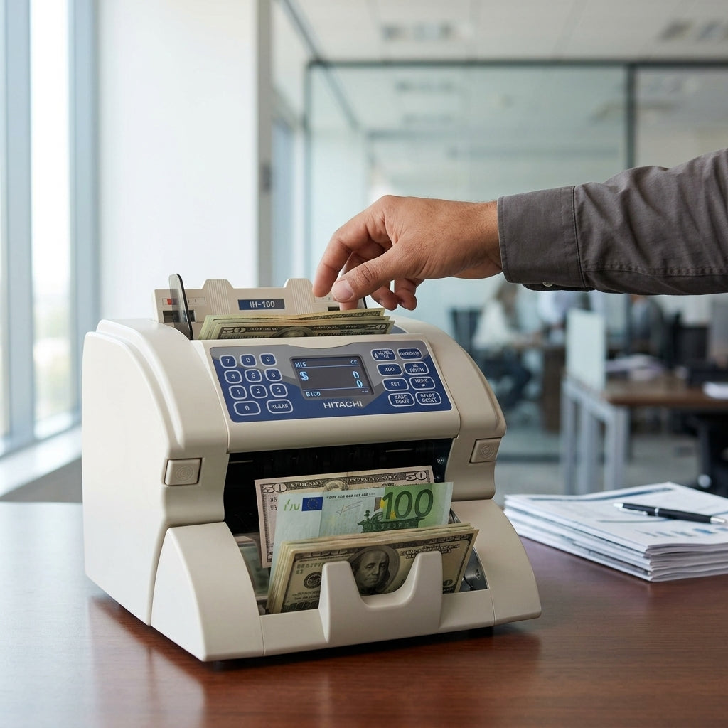 جهاز كشف العملة هيتاشي IH-100 – جيب واحد، حساس CIS بالأشعة تحت الحمراء بالكامل، سعة 5 عملات