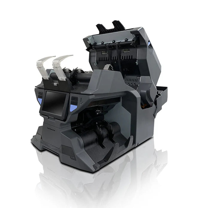 Trieuse de billets Hitachi IH-210 – 3 bacs, double capteur CIS couleur, capacité de 32 devises